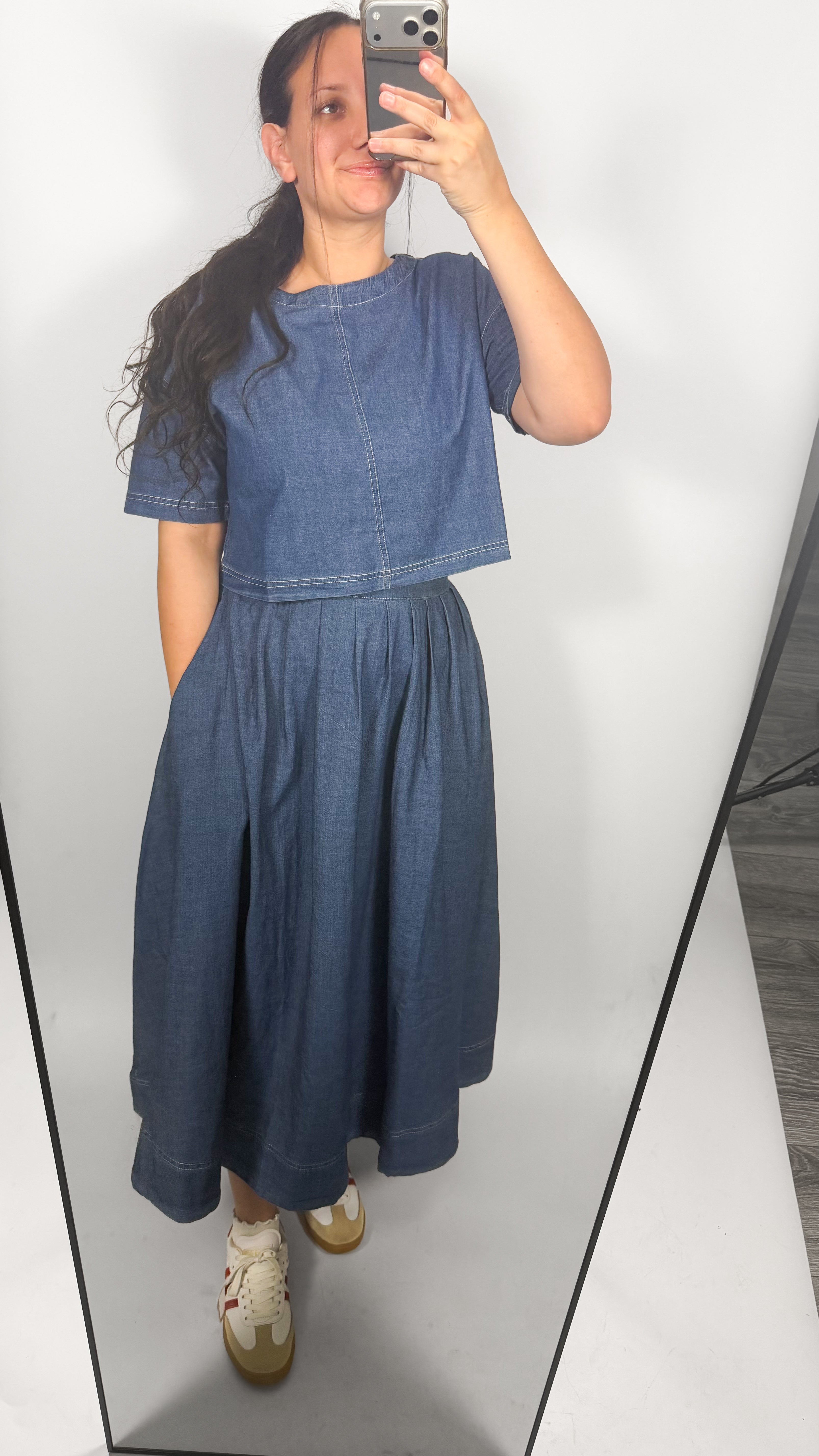 Remy Denim Print Midi Set