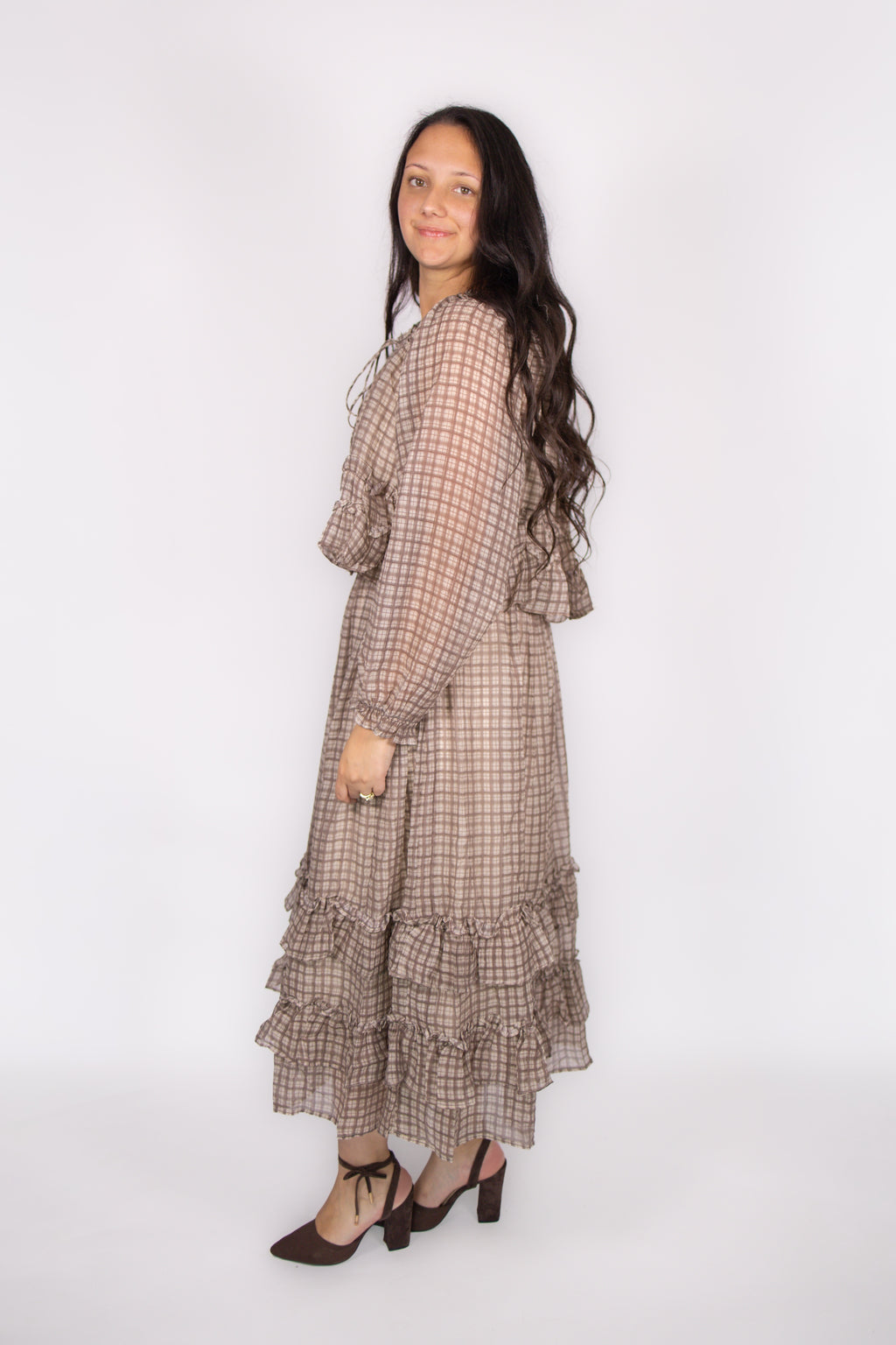 Rory Plaid Skirt Set in Mocha