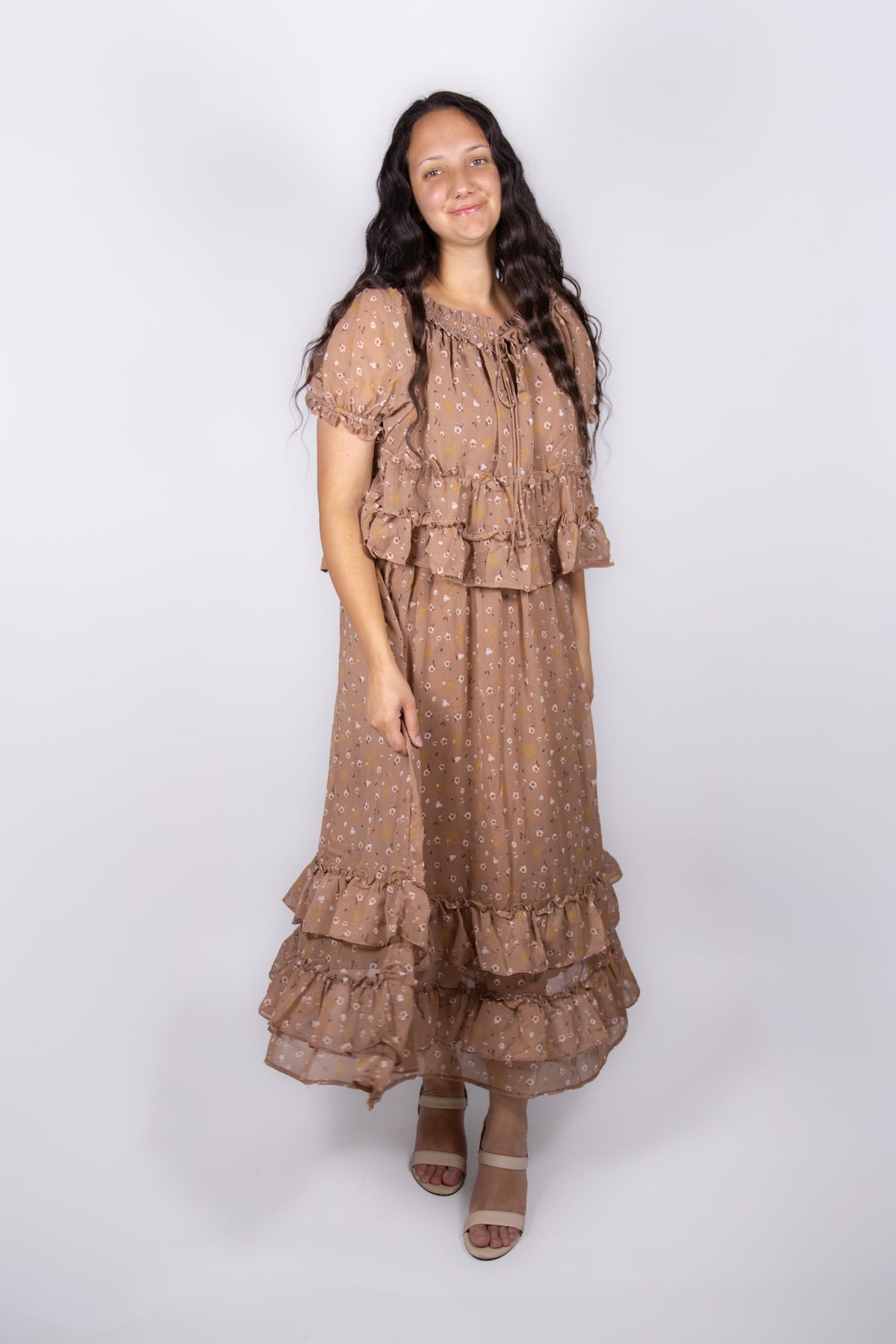 Willow Floral Skirt Set in Taupe