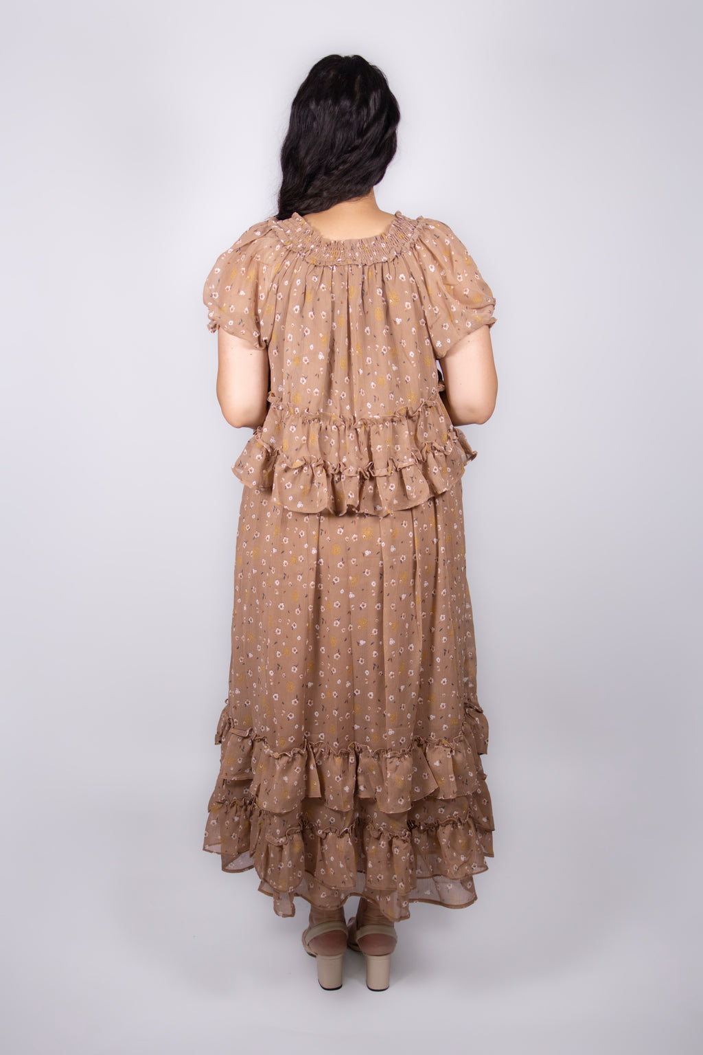 Willow Floral Skirt Set in Taupe