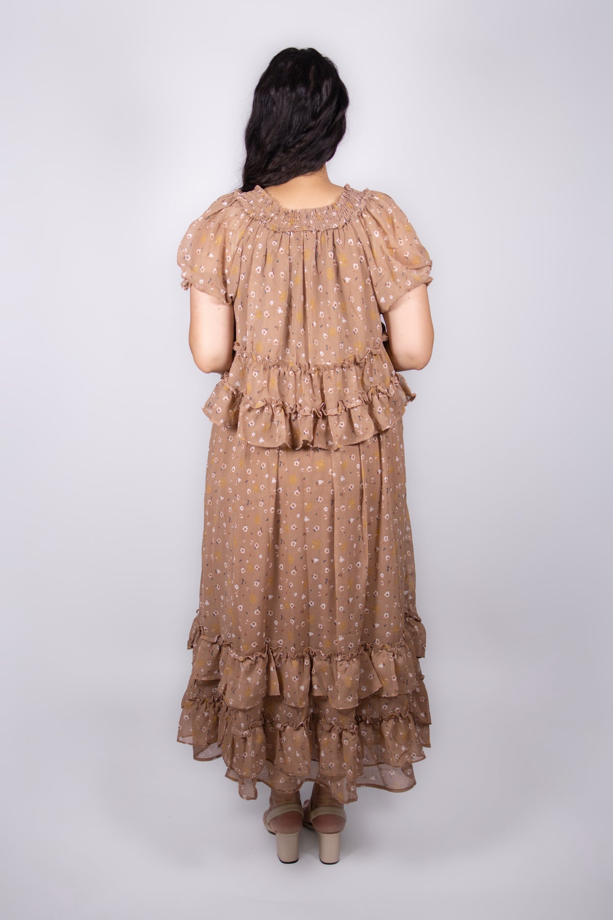 Willow Floral Skirt Set in Taupe