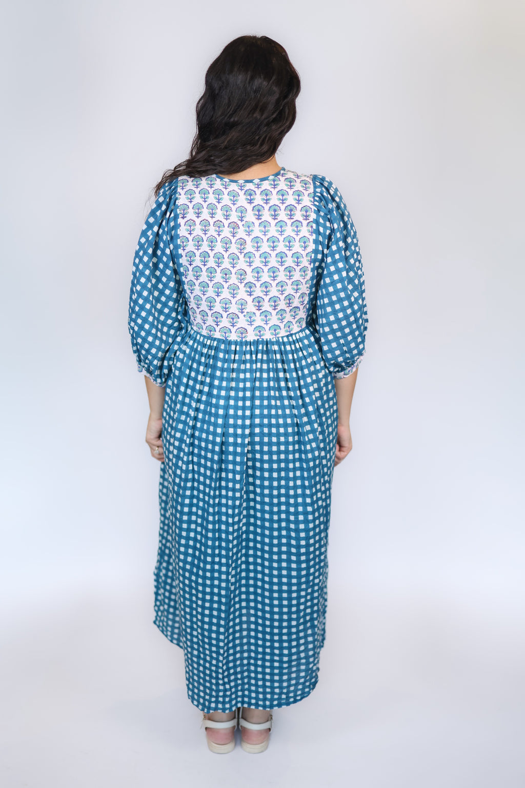 Avani Dress in Blue Gingham