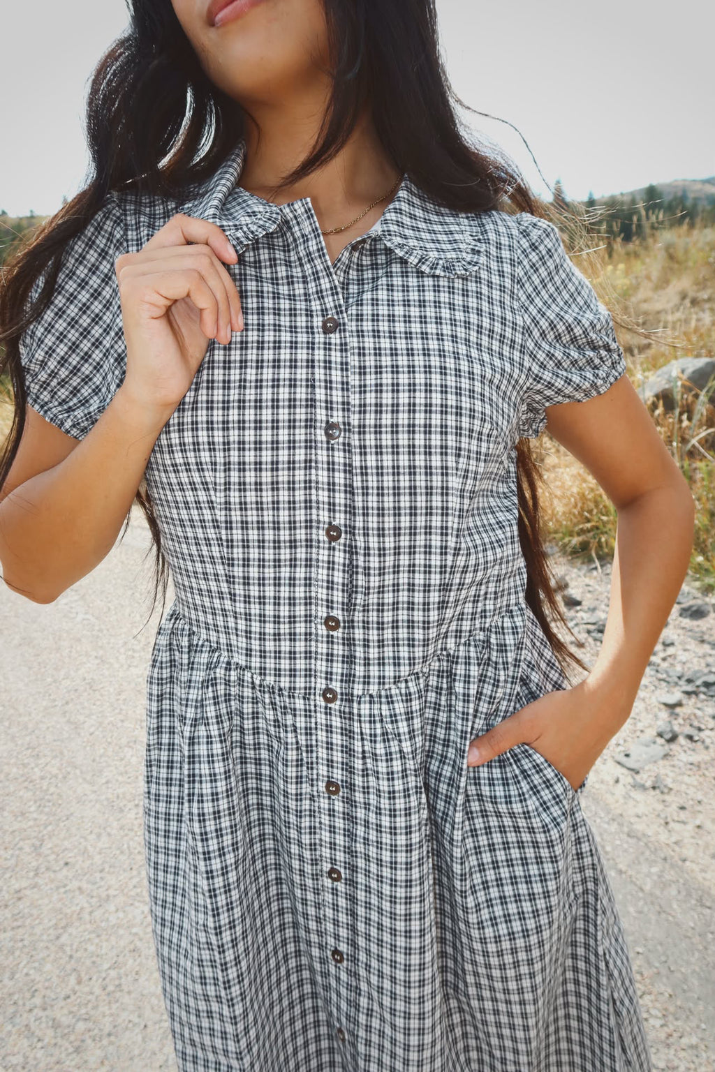 Lottie Peter Pan Collar Plaid Dress