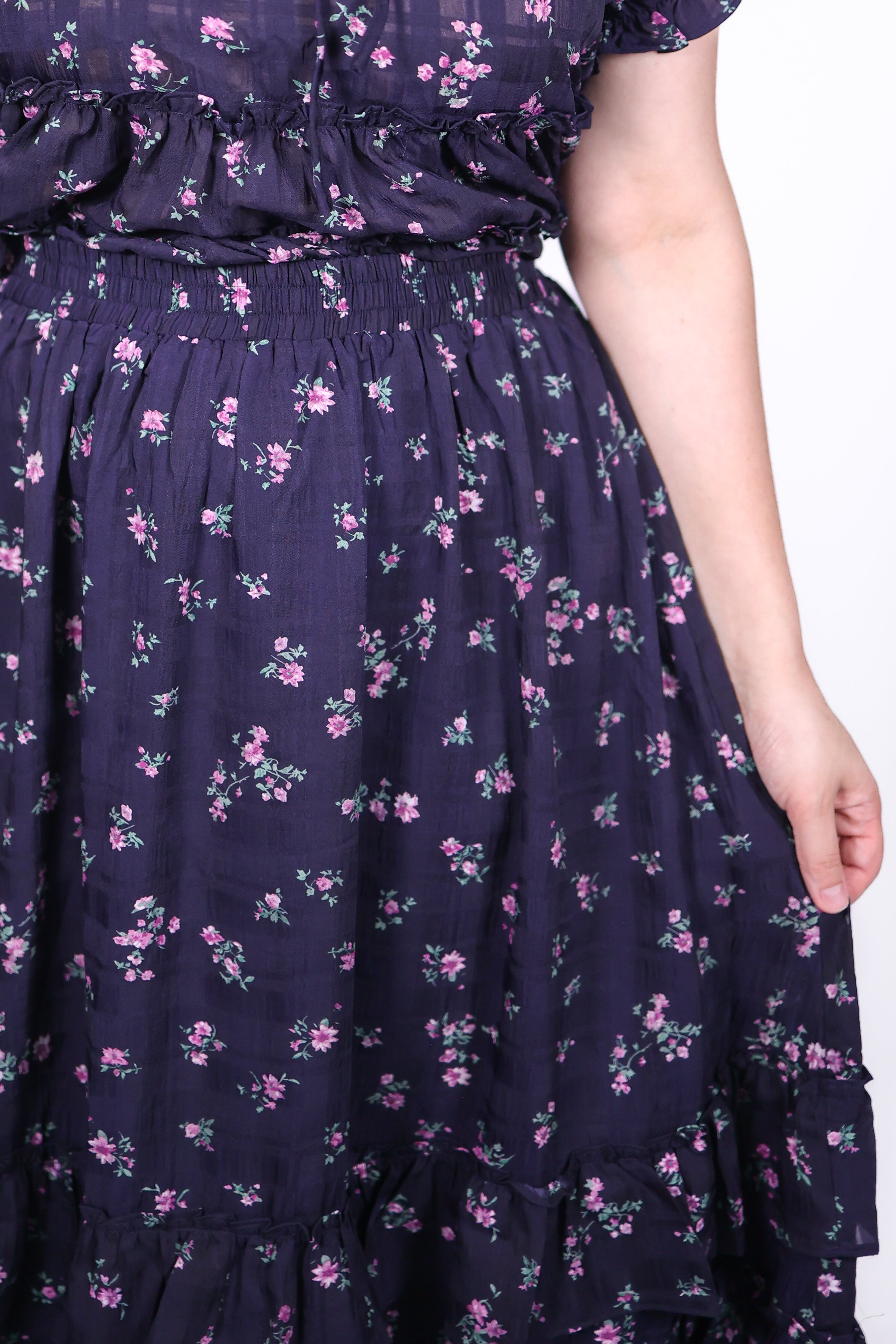 Odette Ditsy Floral Maxi Set in Navy