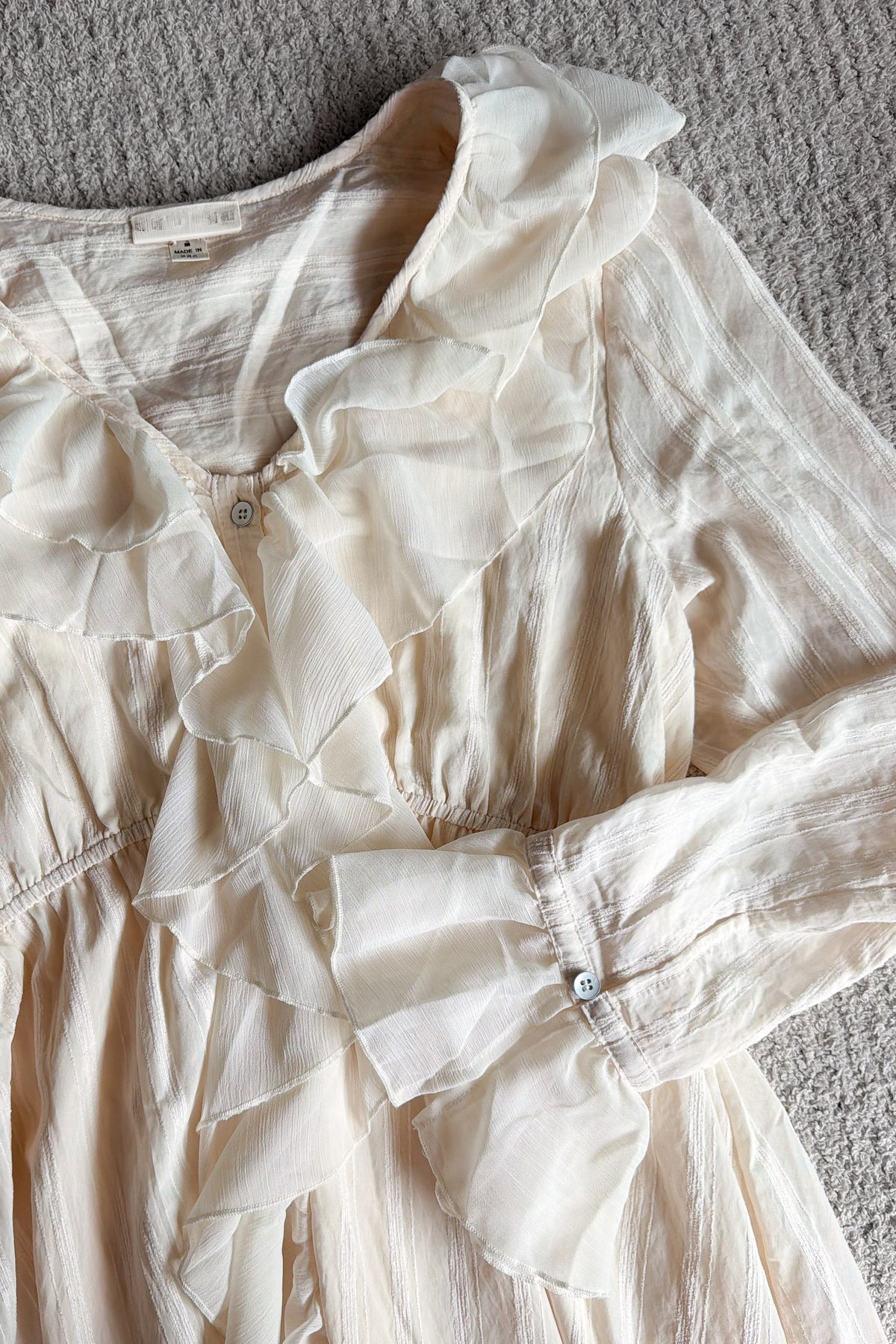 Felicity Ruffle Tiered Dress in Cream