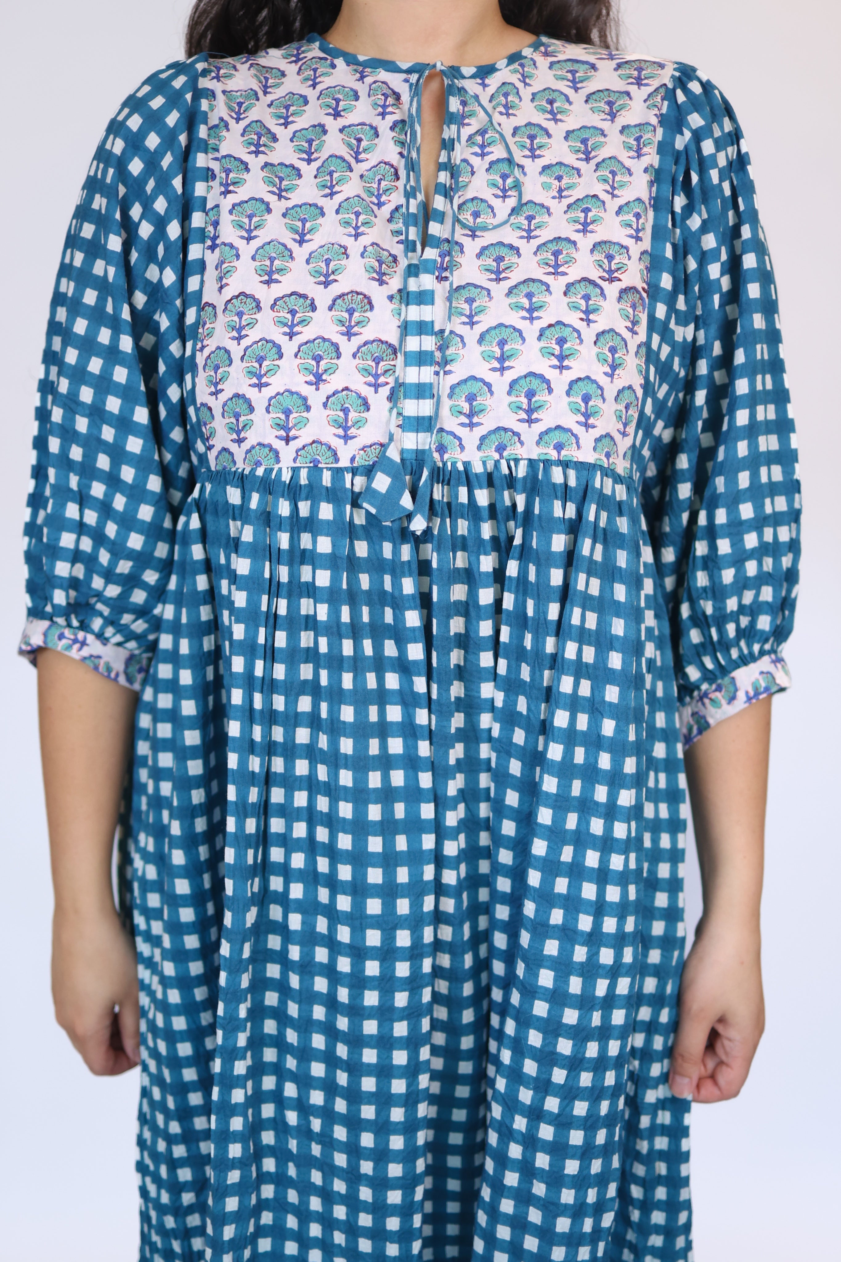 Avani Dress in Blue Gingham