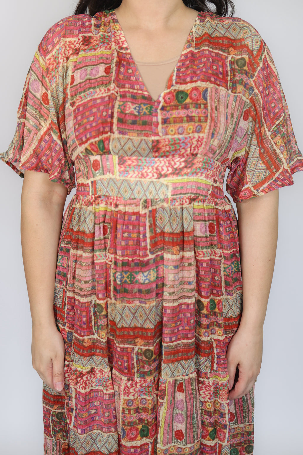 Elsie Patchwork Midi Dress
