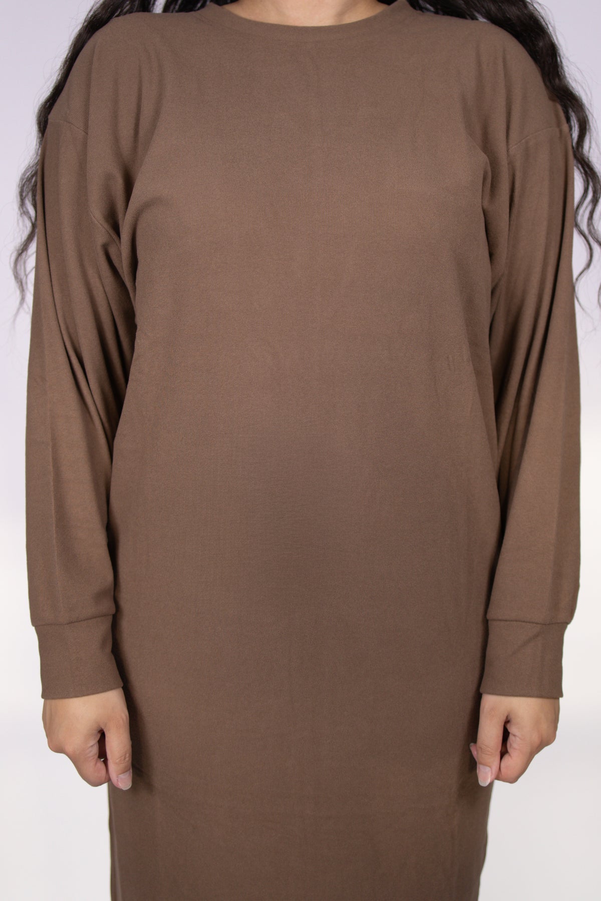 Stevie Casual Sweatshirt Dress in Mocha