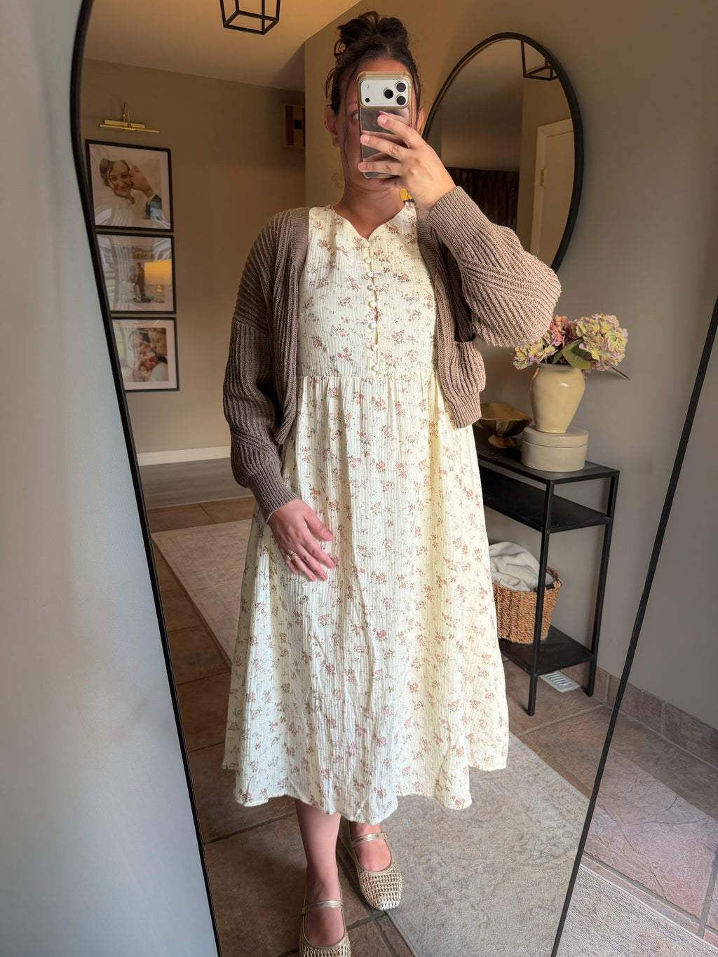 Vestido floral de gasa de algodón Lillie