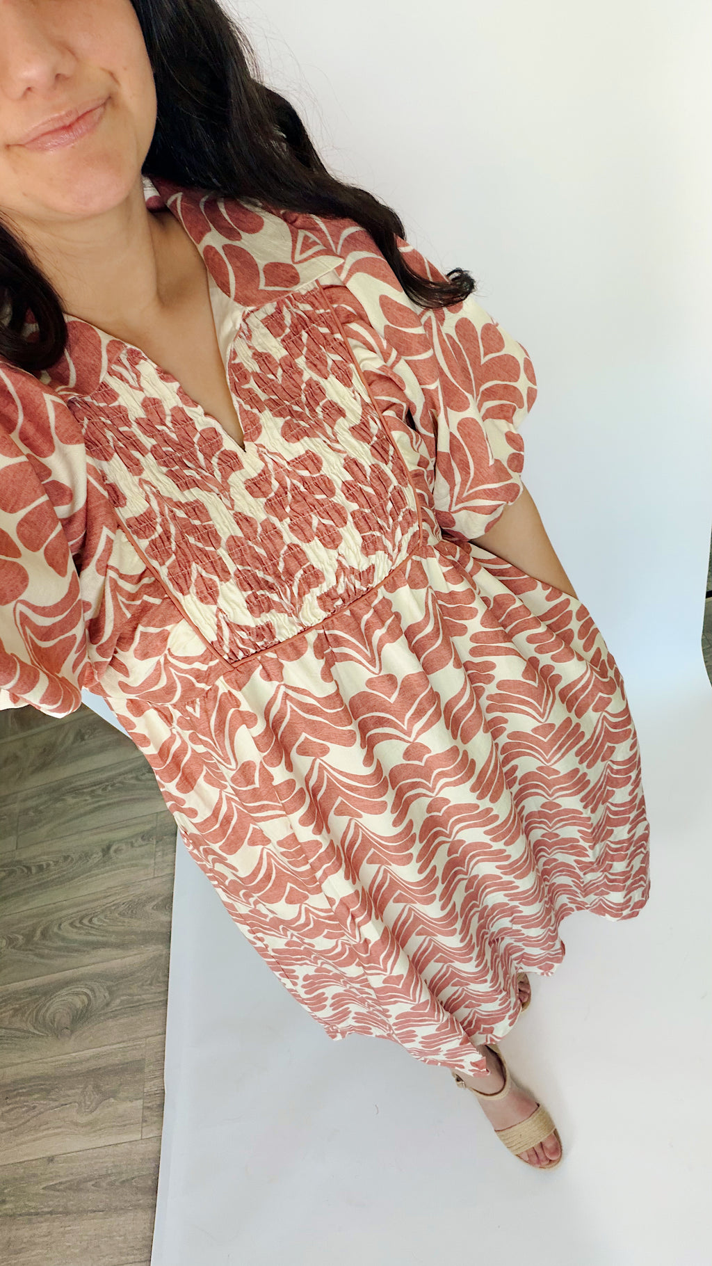 Maven Floral Smocked Dress in Mauve