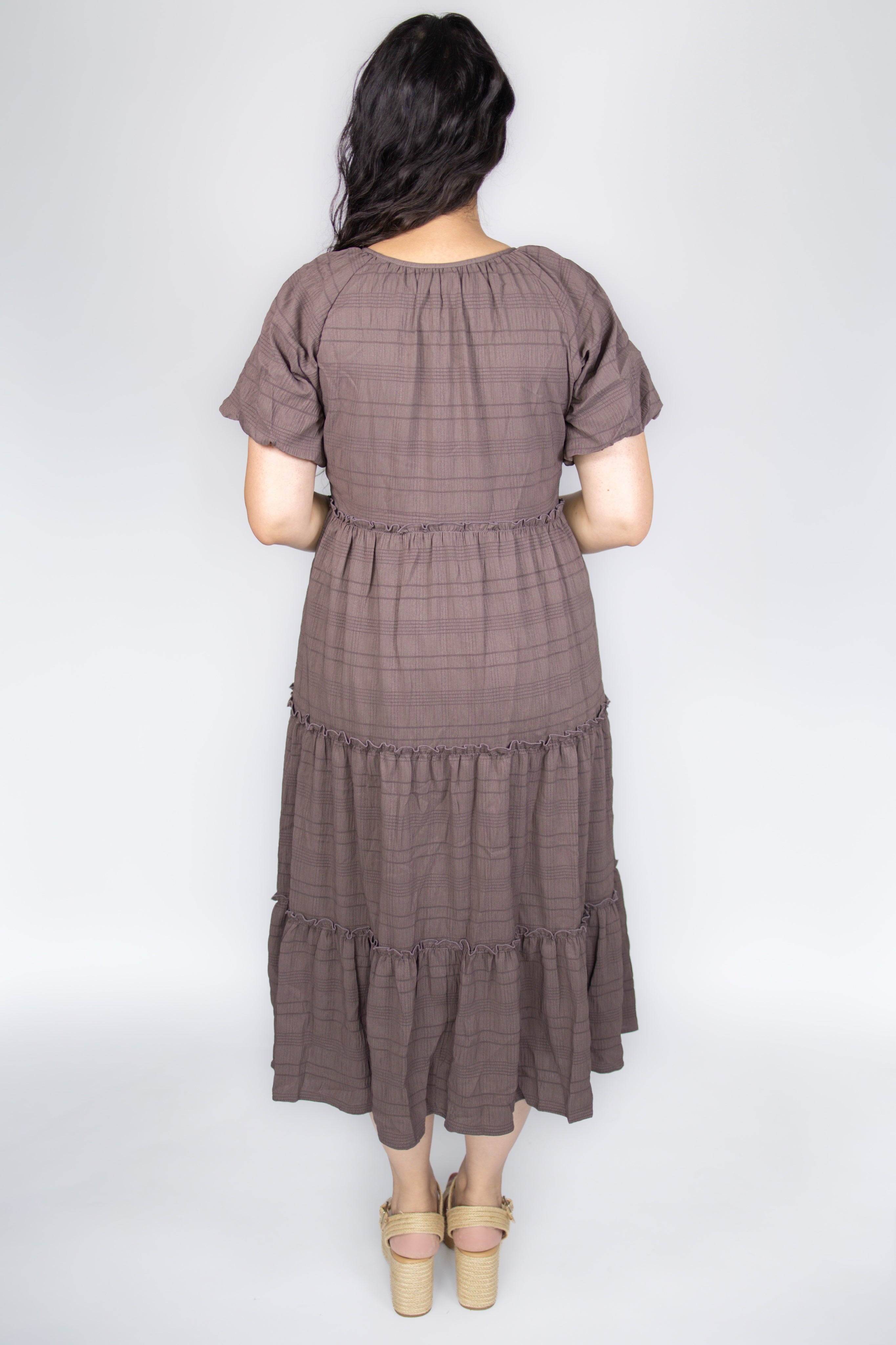 Serena Midi Dress in Mushroom