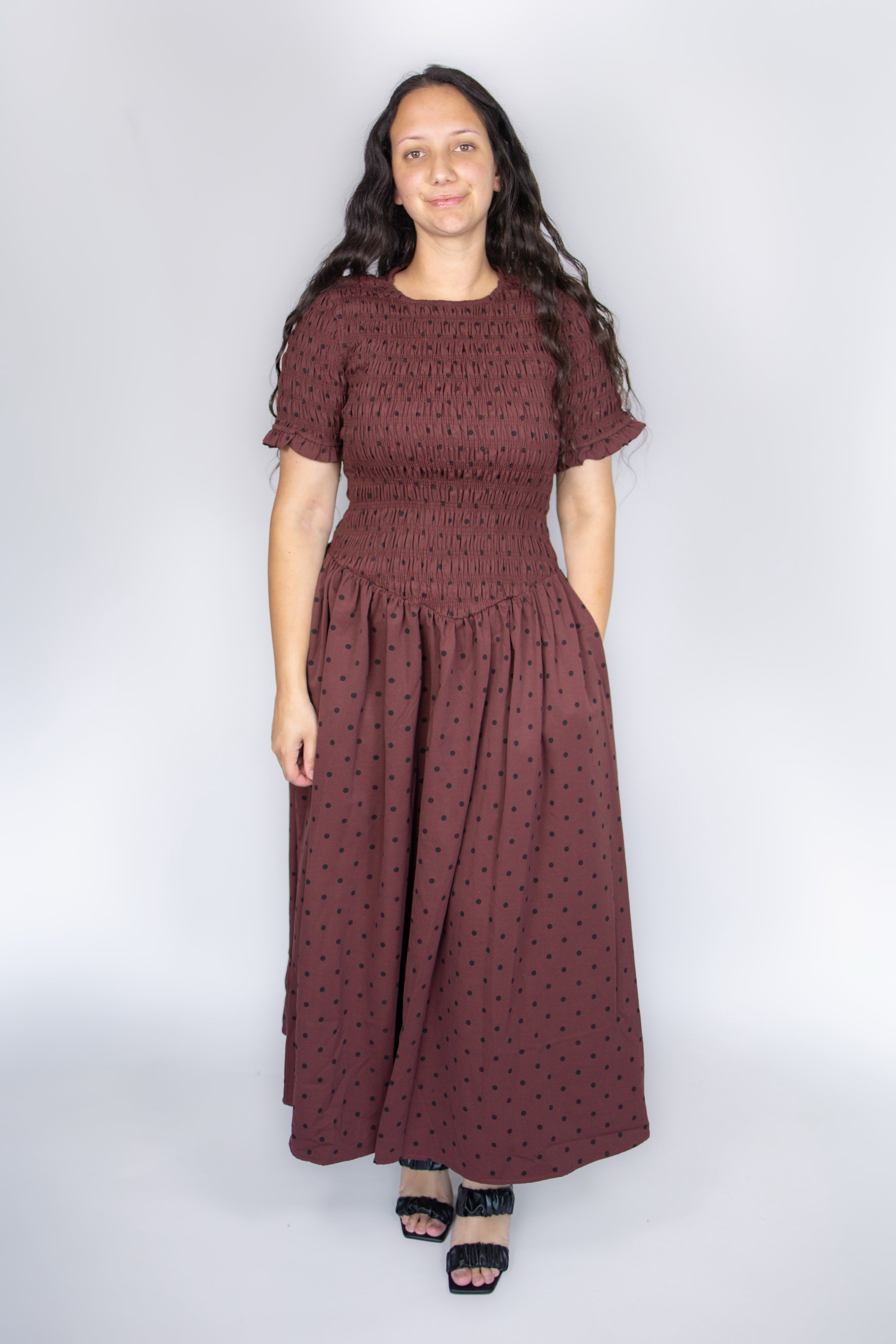 Fia Polka Dot Smocked Dress