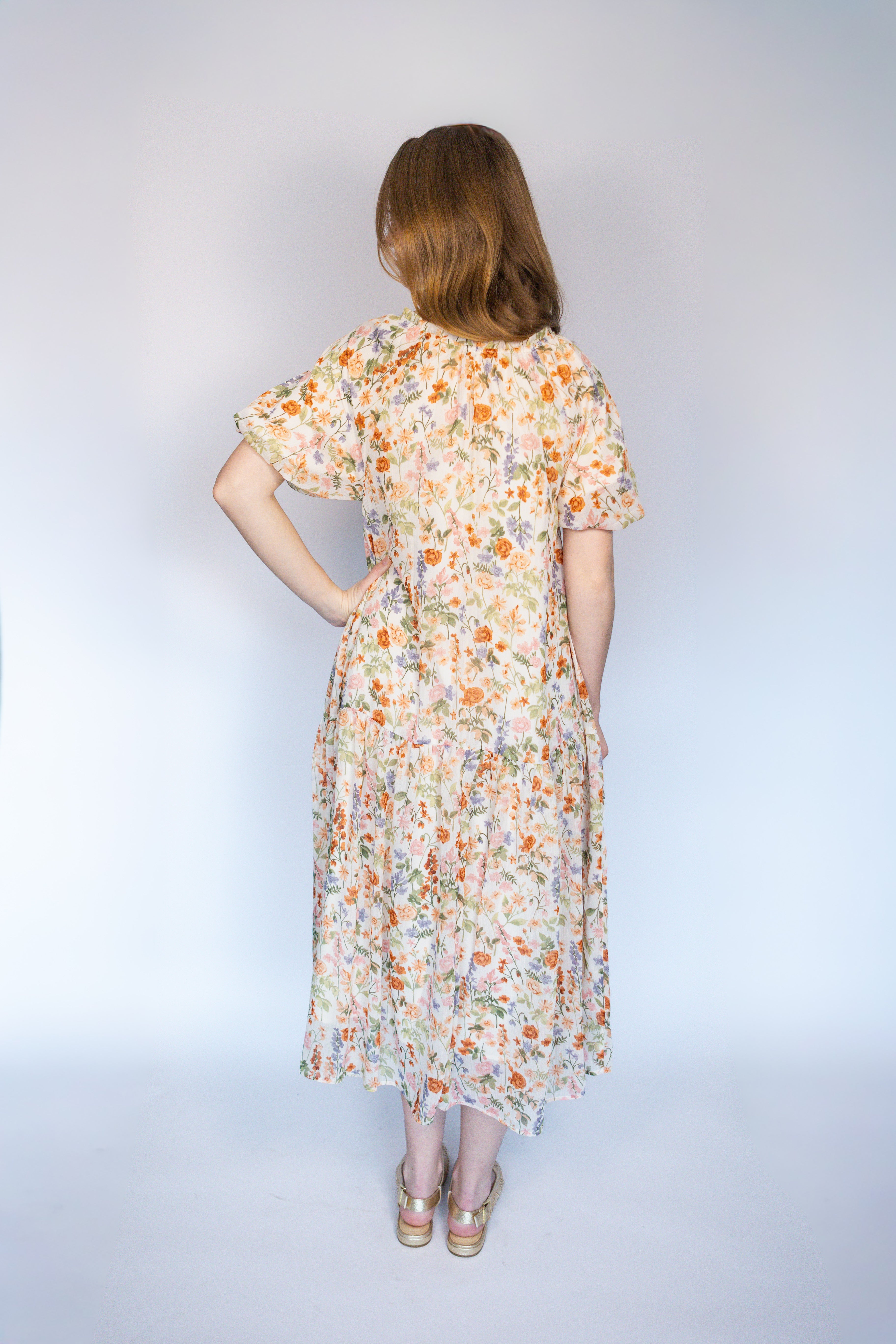 Poppy Balloon Sleeve Floral Dress