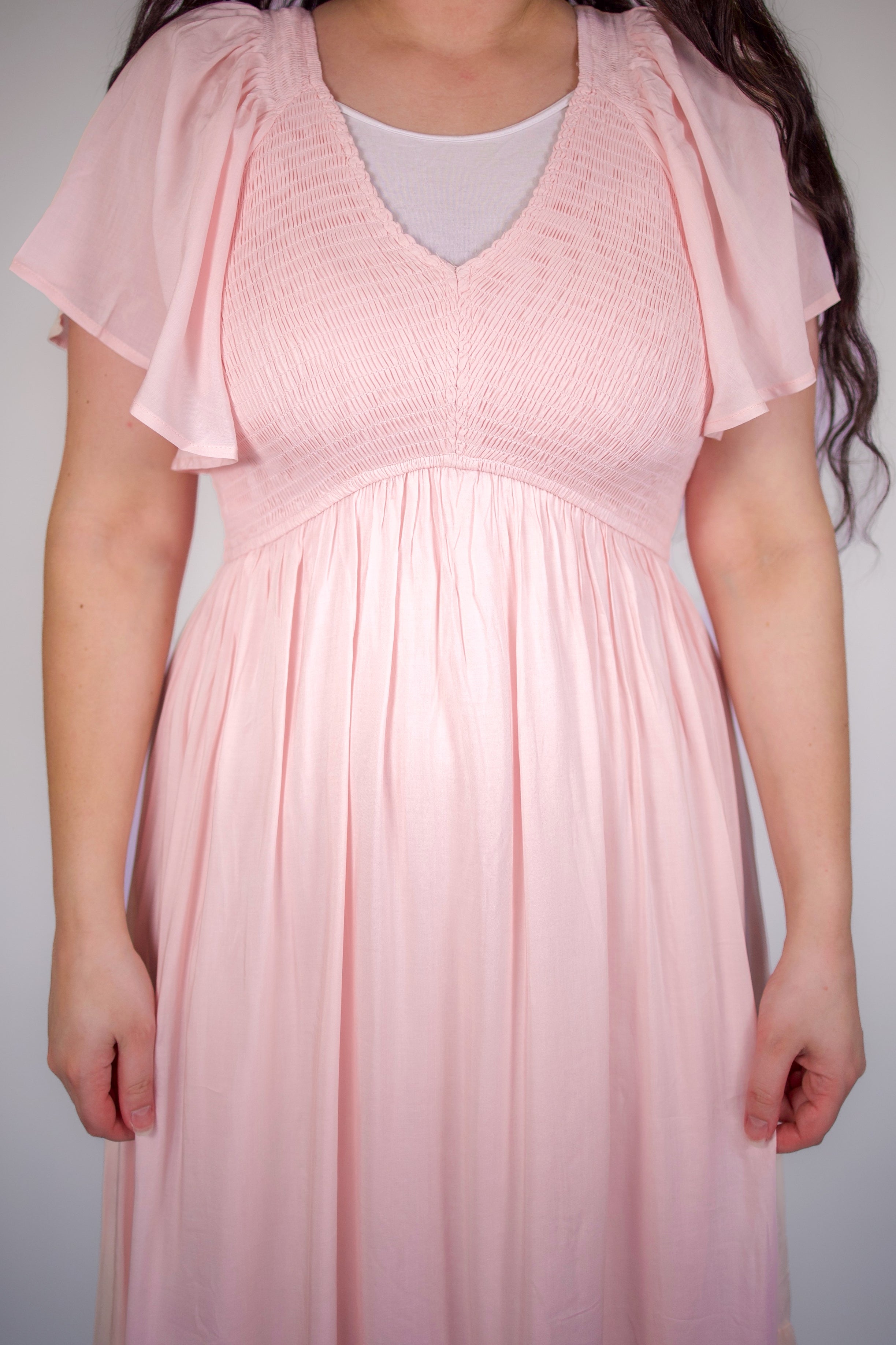 Vanessa Flutter Smocked Midi Dress