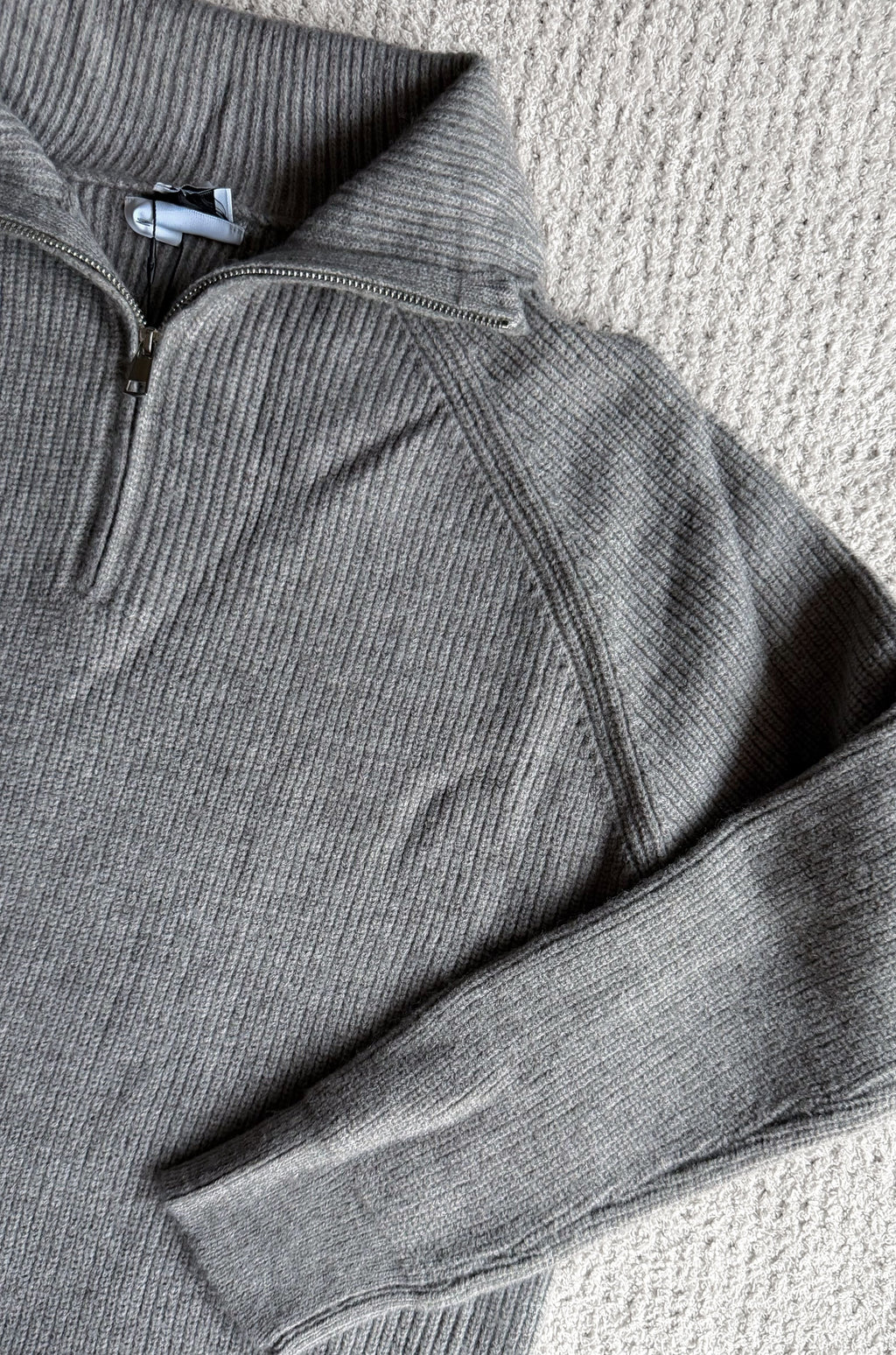 Baylor Half-Zip Sweater Dress in Gray