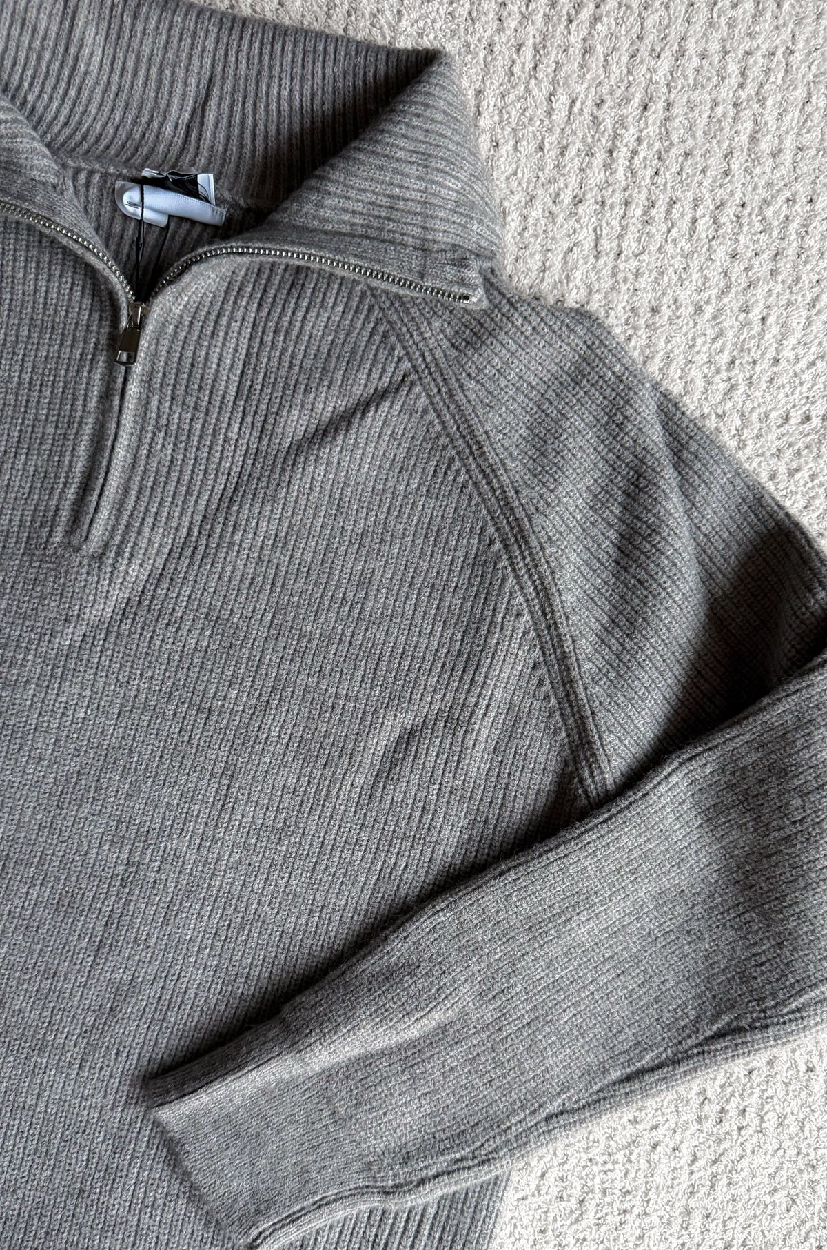 Baylor Half-Zip Sweater Dress in Gray