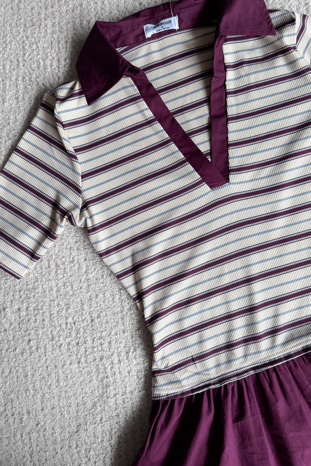 Monroe Striped Polo Dress in Orchid