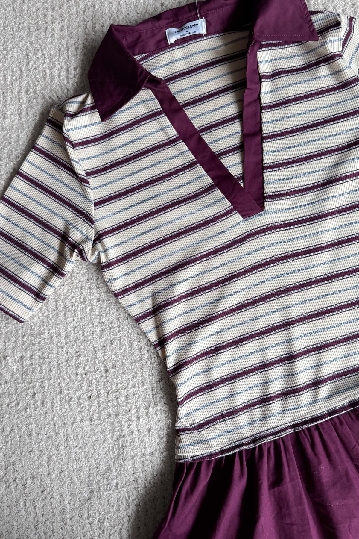 Monroe Striped Polo Dress in Orchid