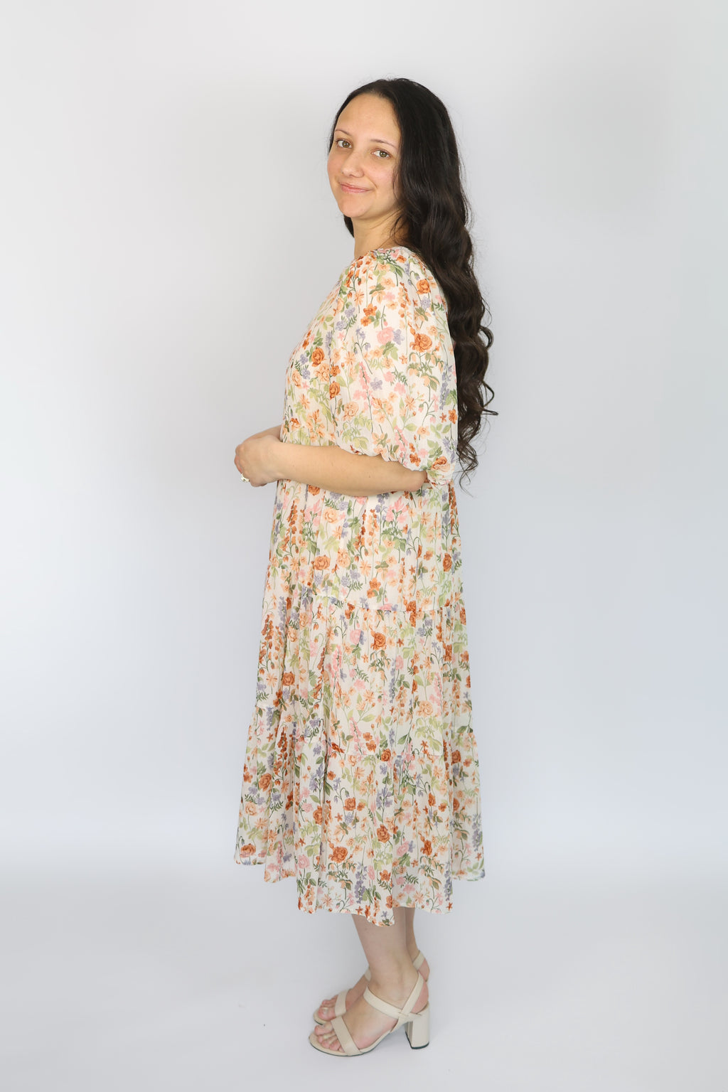 Flora Tiered Midi Dress