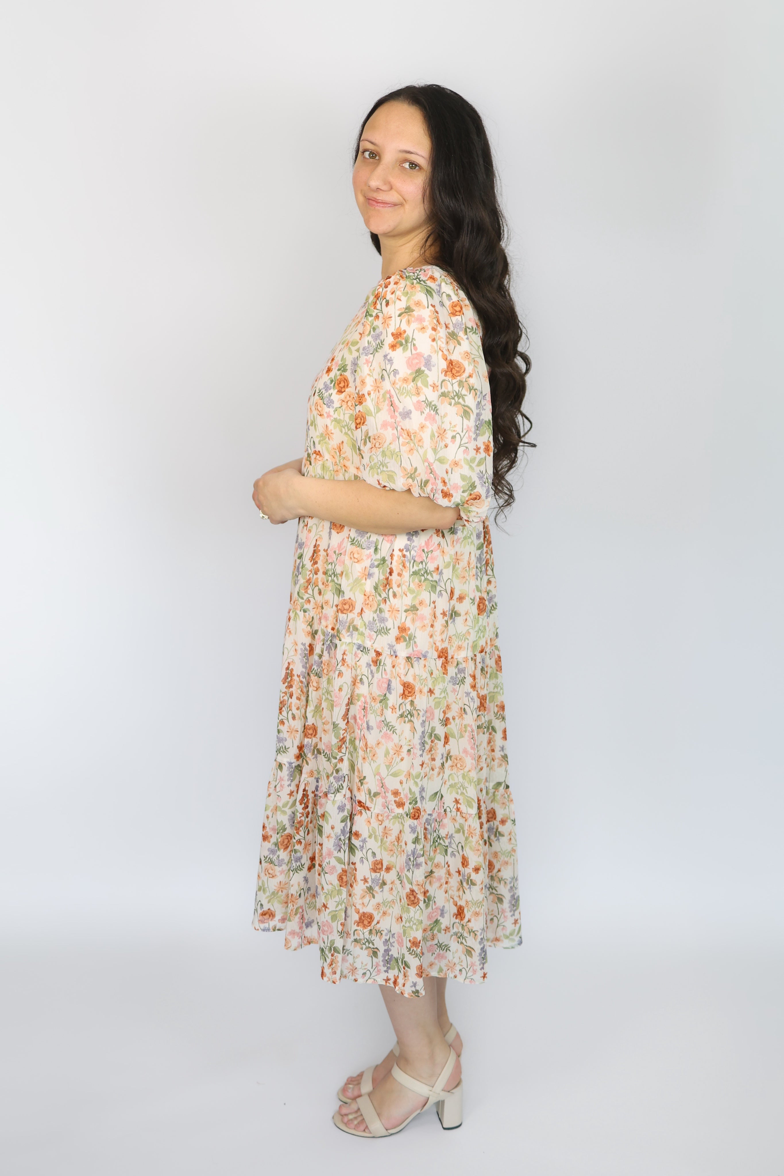 Flora Tiered Midi Dress