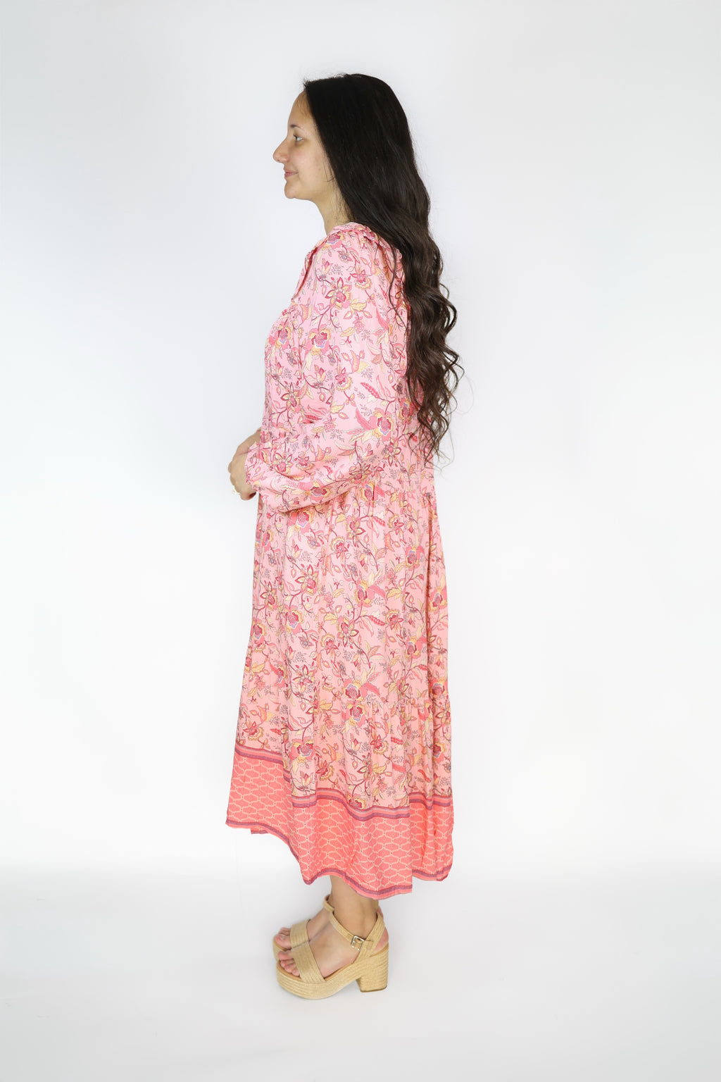 Paisley Pink Midi Dress