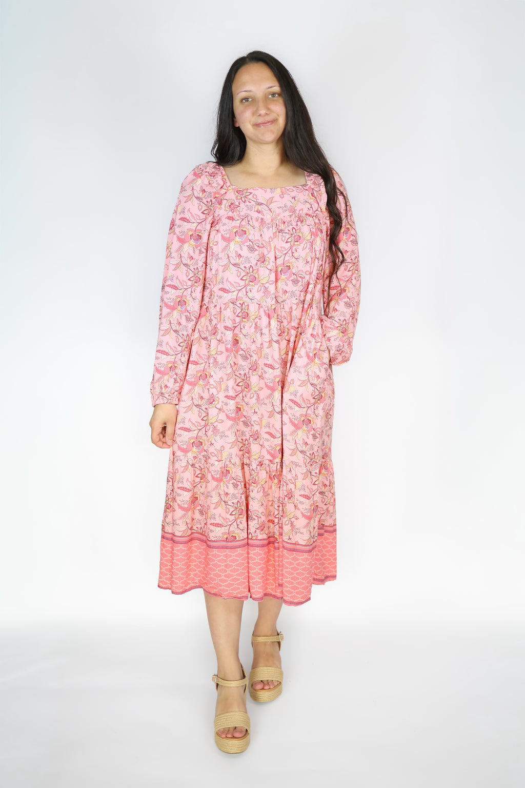 Paisley Pink Midi Dress