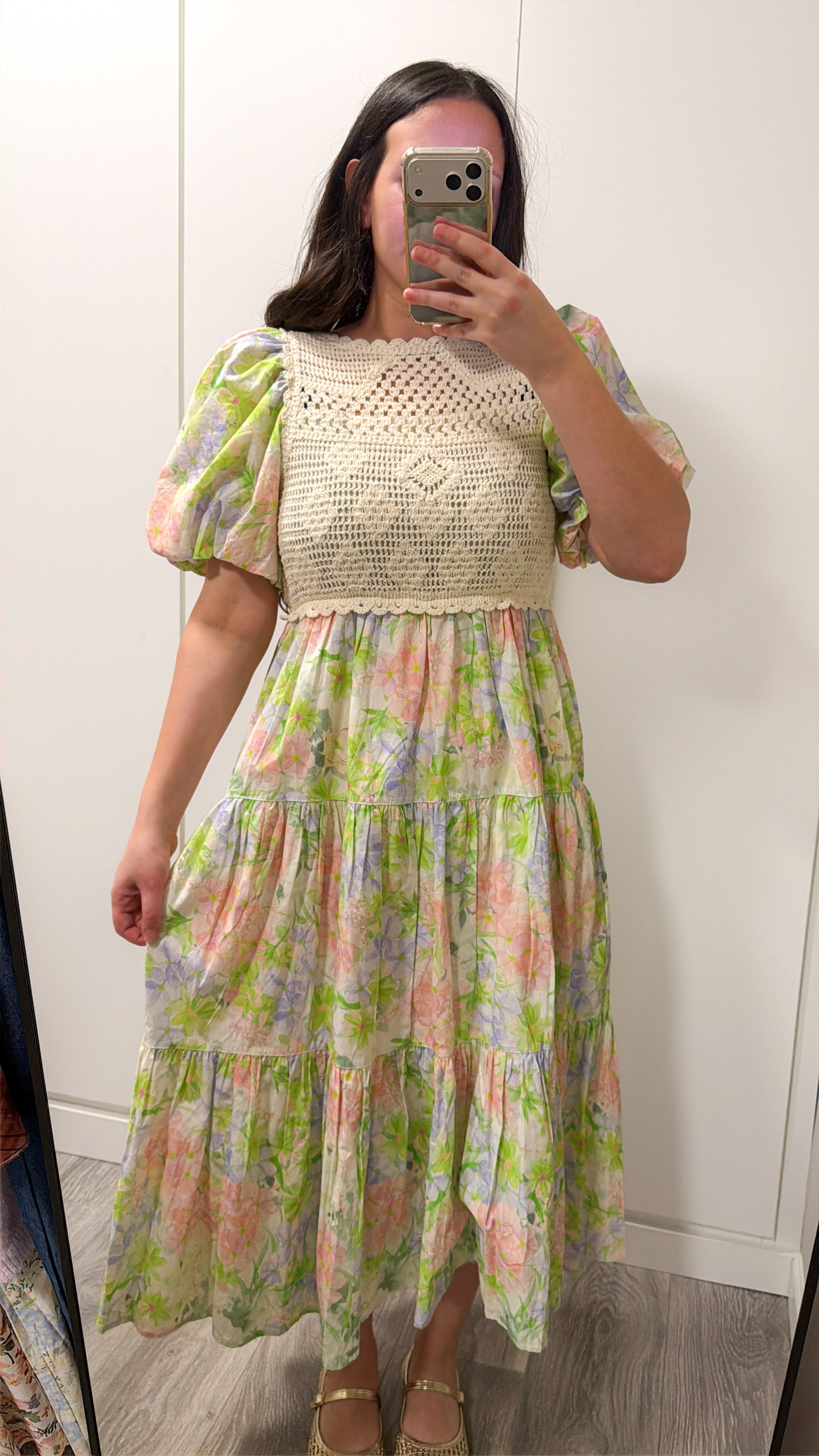 Esme Watercolor Crochet Dress - MEDIUM