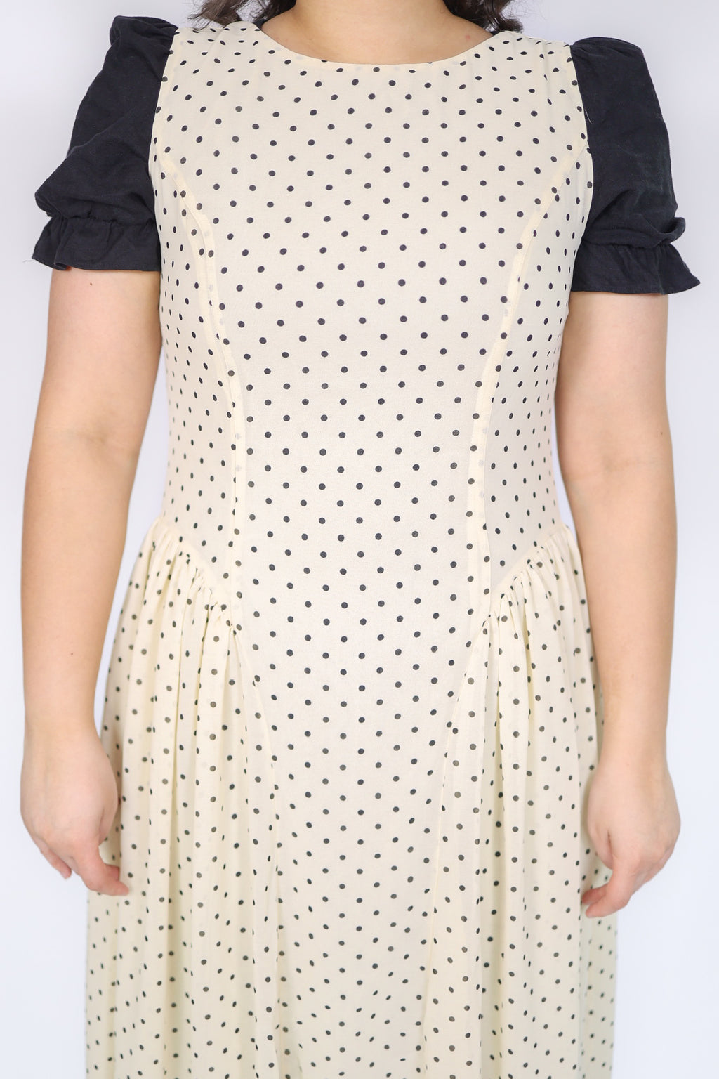 Vestido Camisero Kamrie de Lunares en Crema