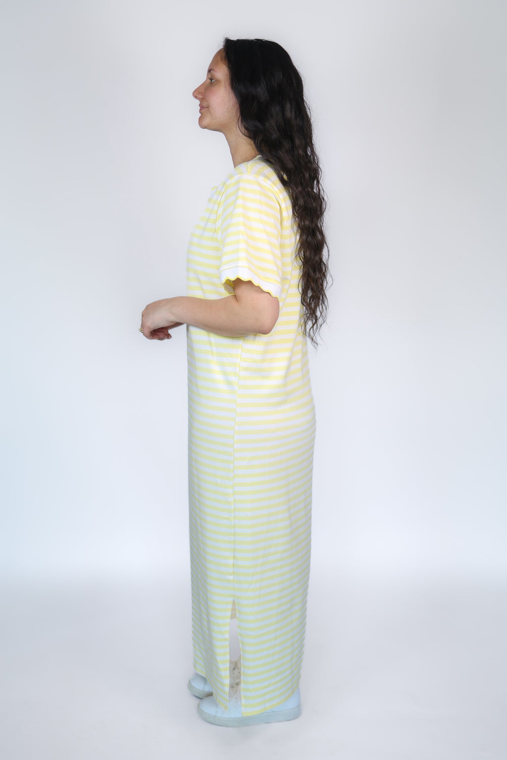 Stella Striped Tee Dress in Yellow