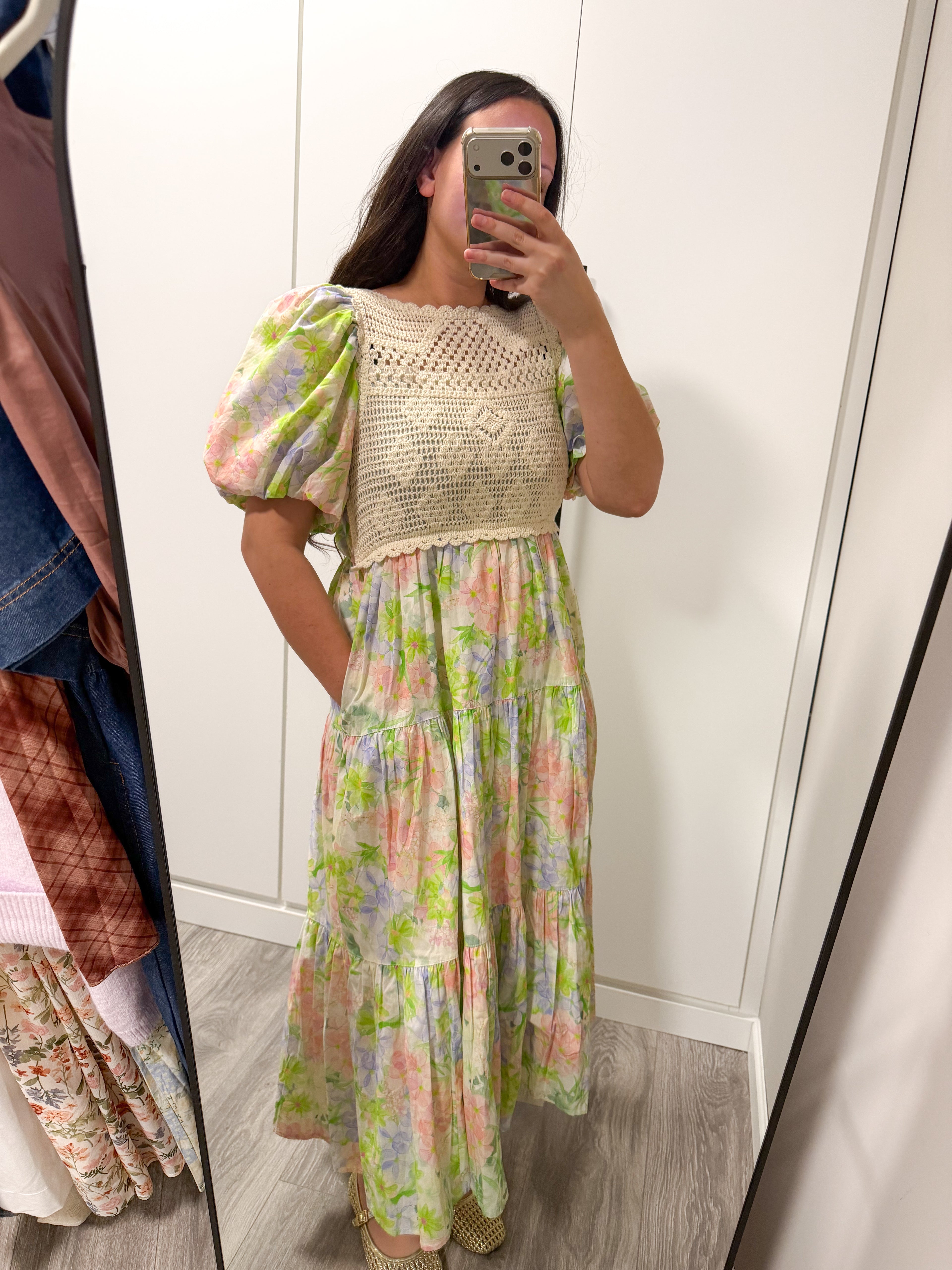 Esme Watercolor Crochet Dress - MEDIUM