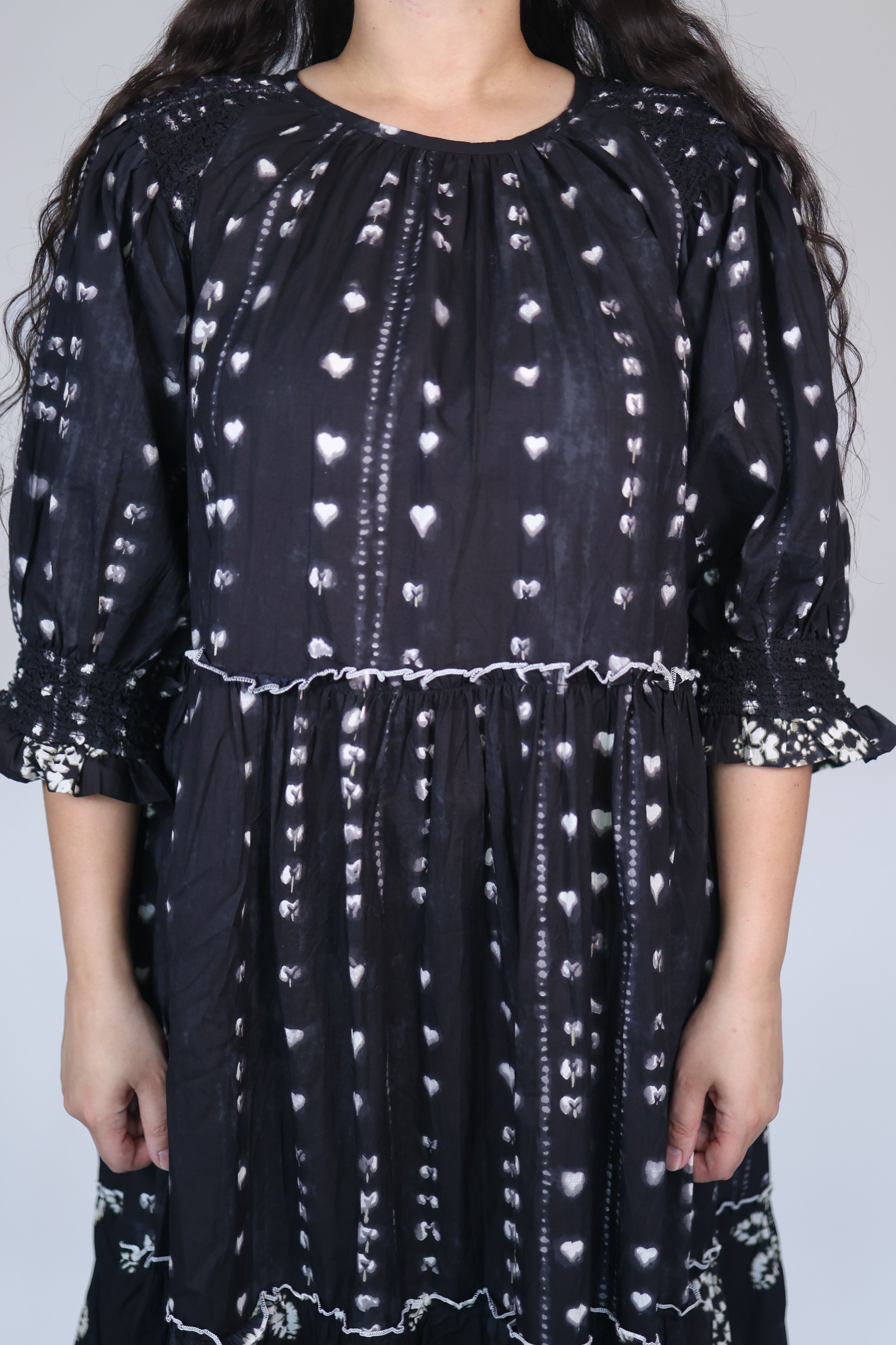 Jade Tiered Midi Dress in Black