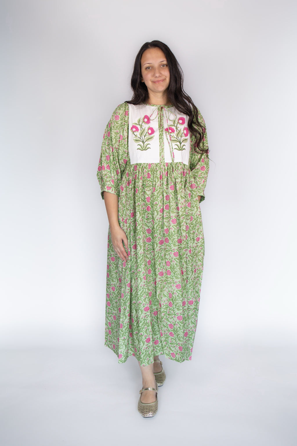Avani Dress in Green Floral
