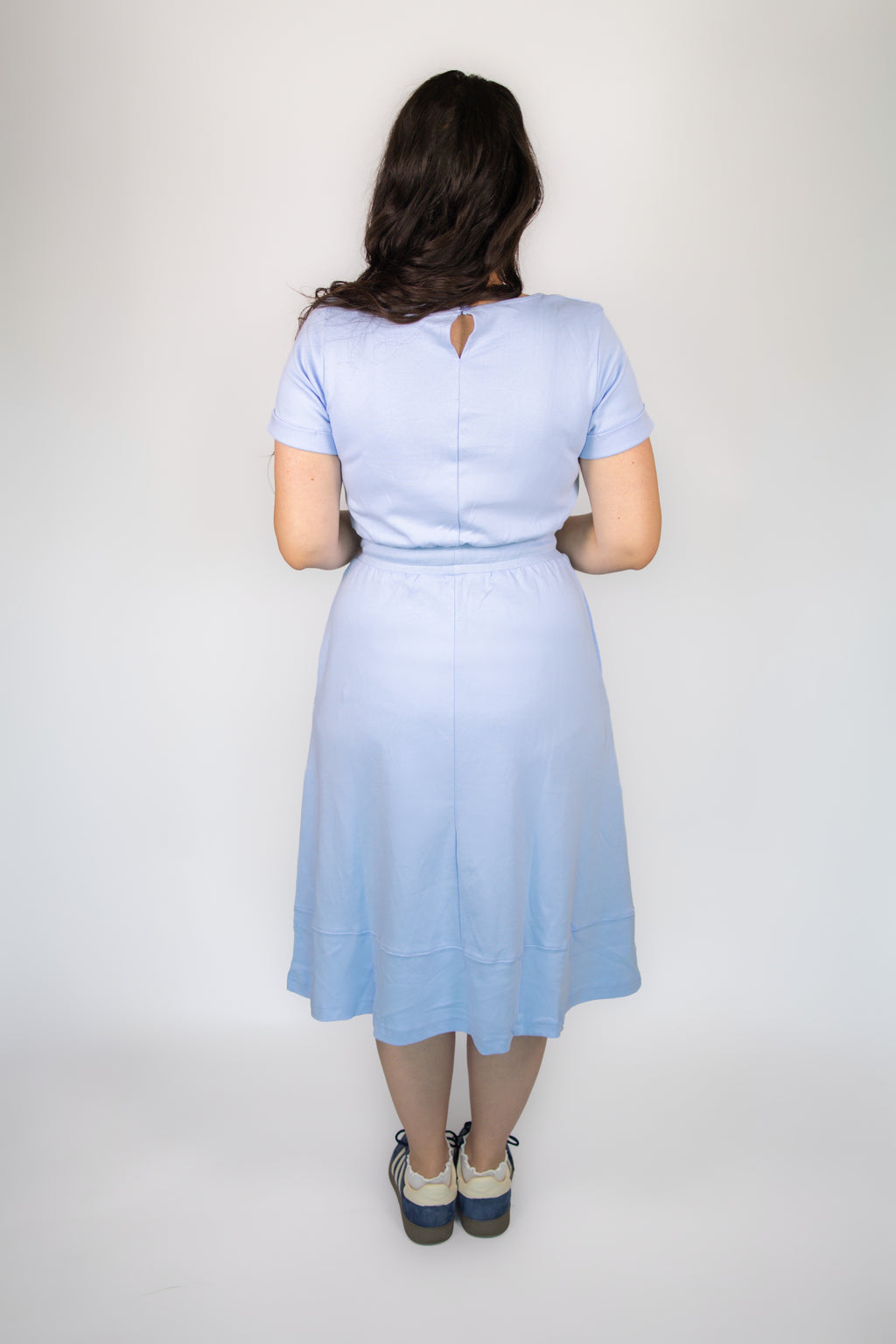 Mia Casual Midi Dress in Baby Blue
