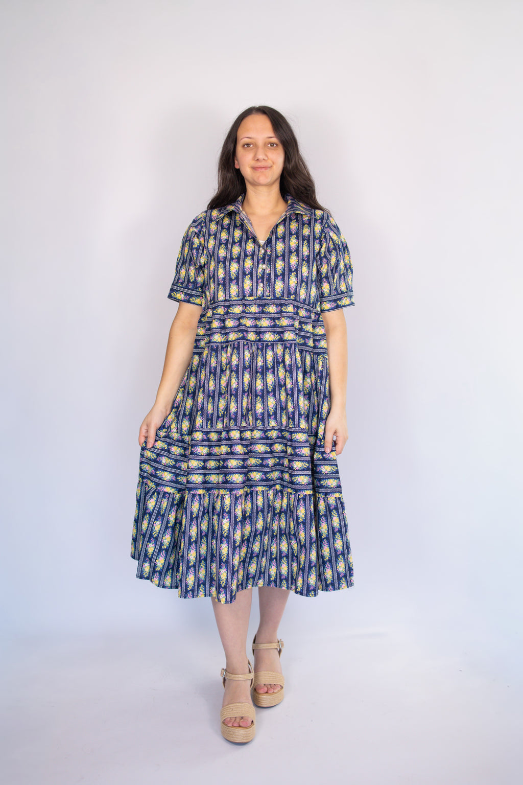 Della Spring Collared Midi Dress