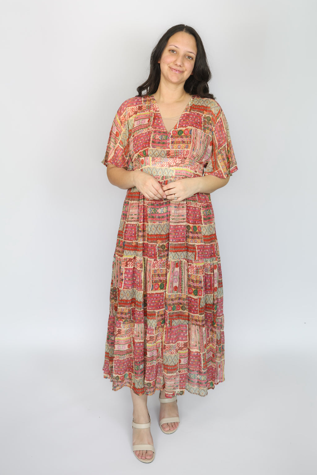 Elsie Patchwork Midi Dress