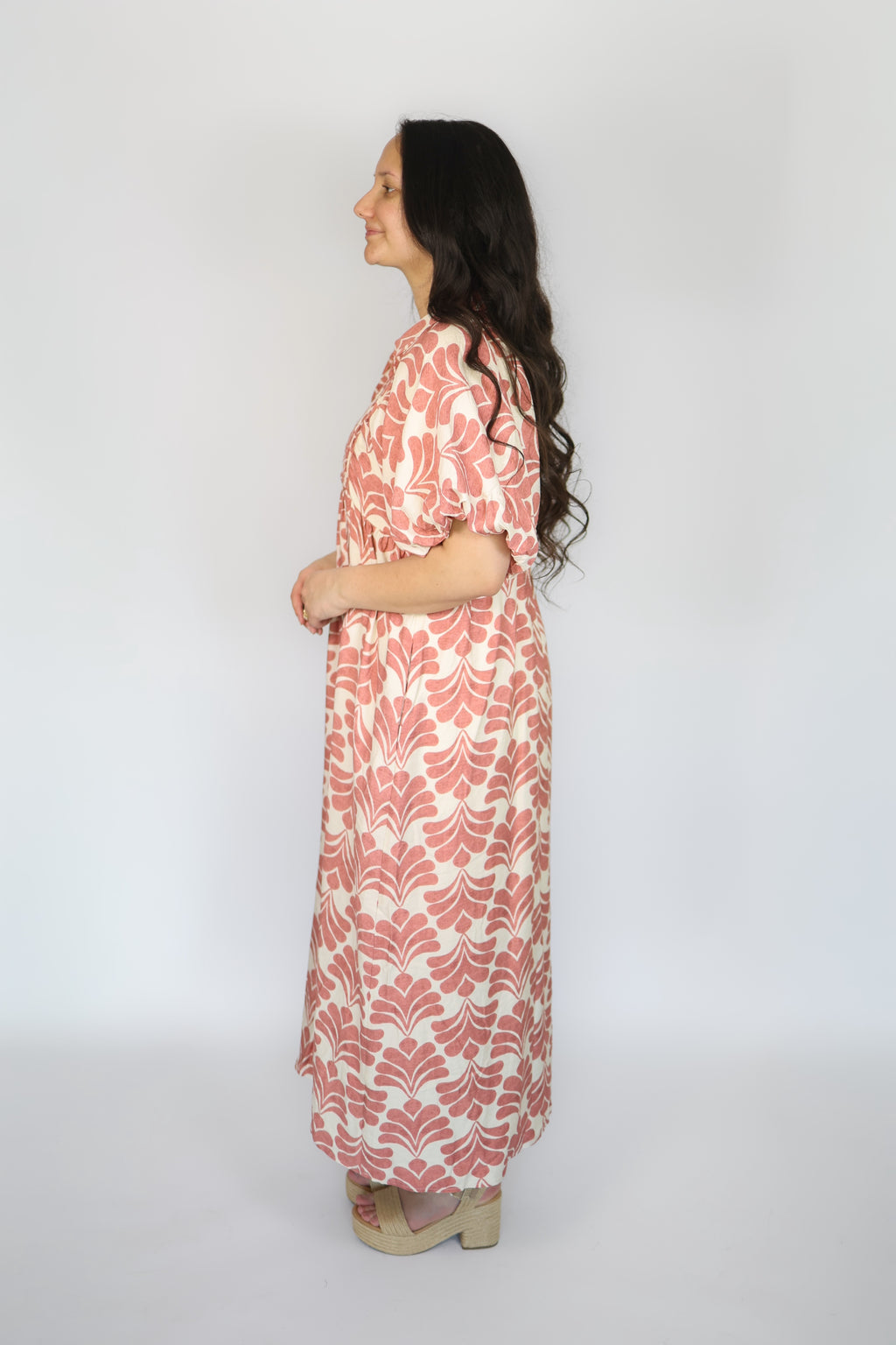 Maven Floral Smocked Dress in Mauve