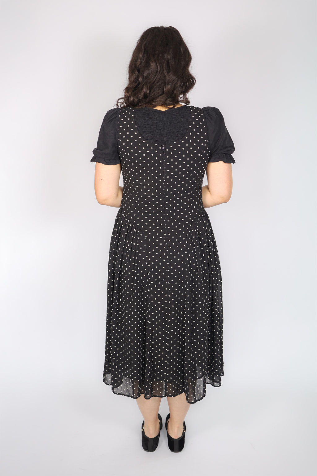 Kamrie Polka Dot Tank Dress in Black