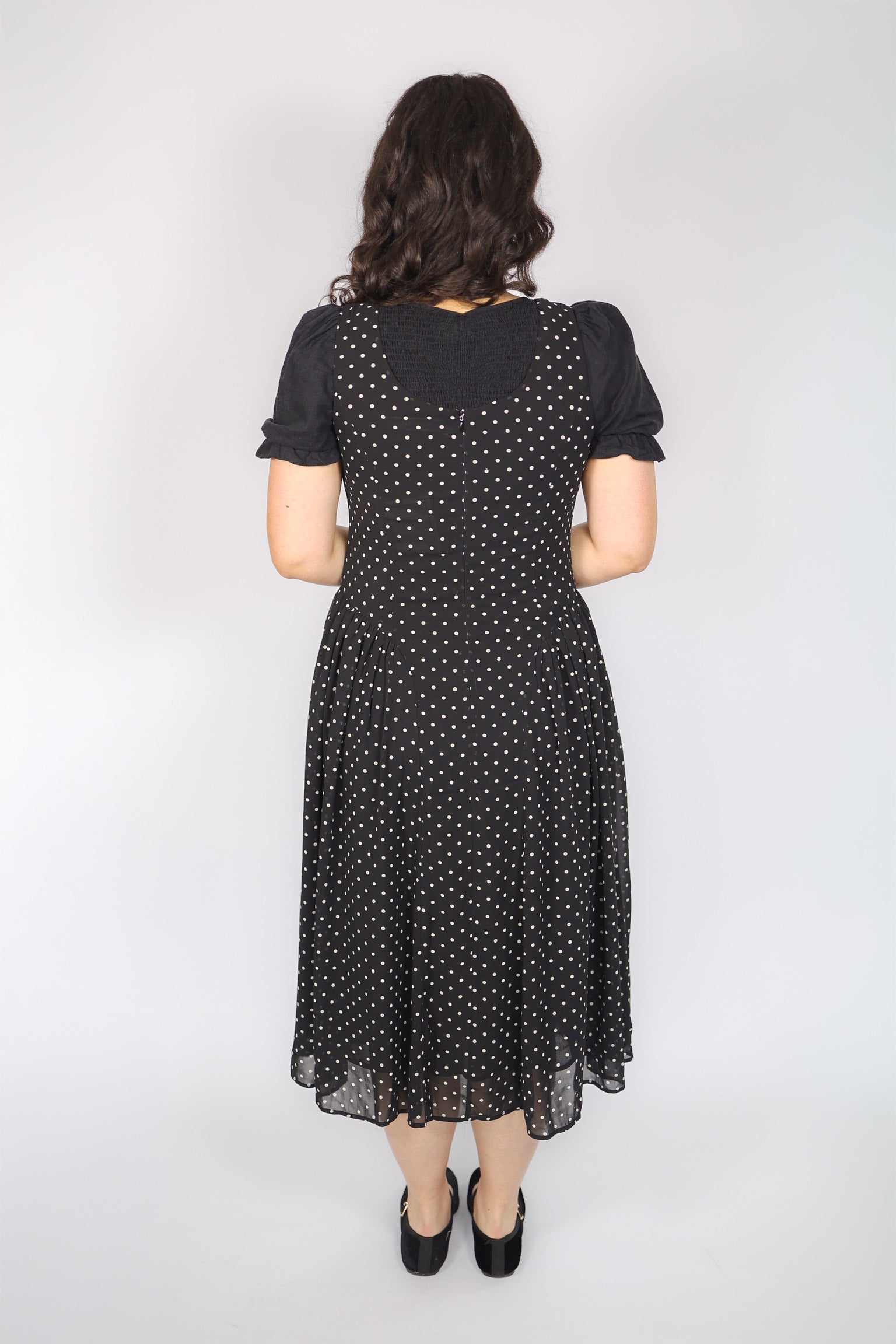 Kamrie Polka Dot Tank Dress in Black