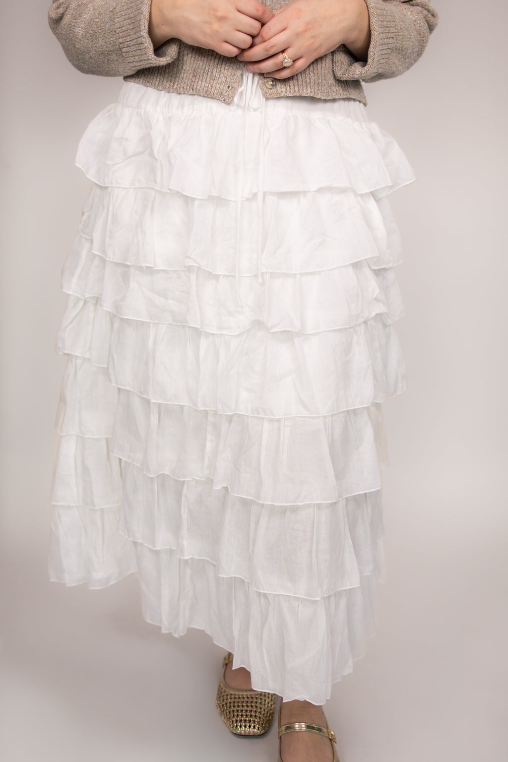 Falda midi Lennie con volantes escalonados