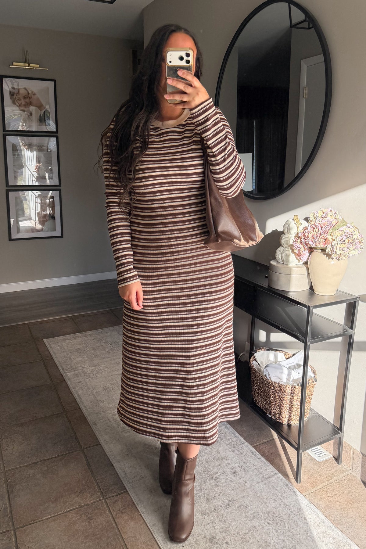 Meredith Striped Crewneck Dress