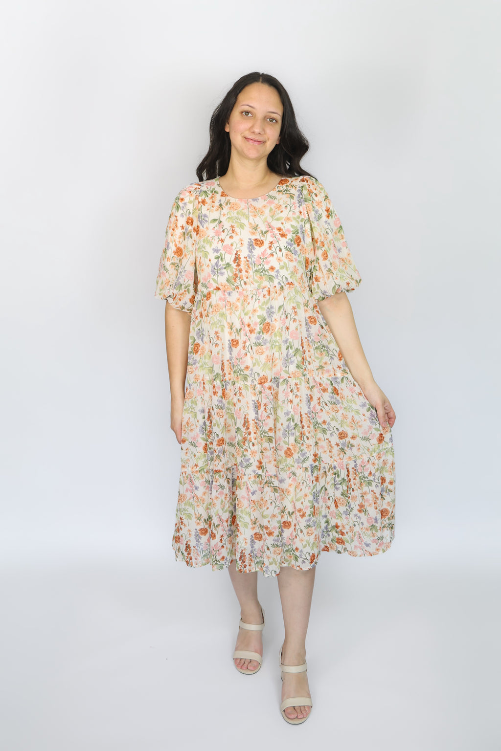 Flora Tiered Midi Dress