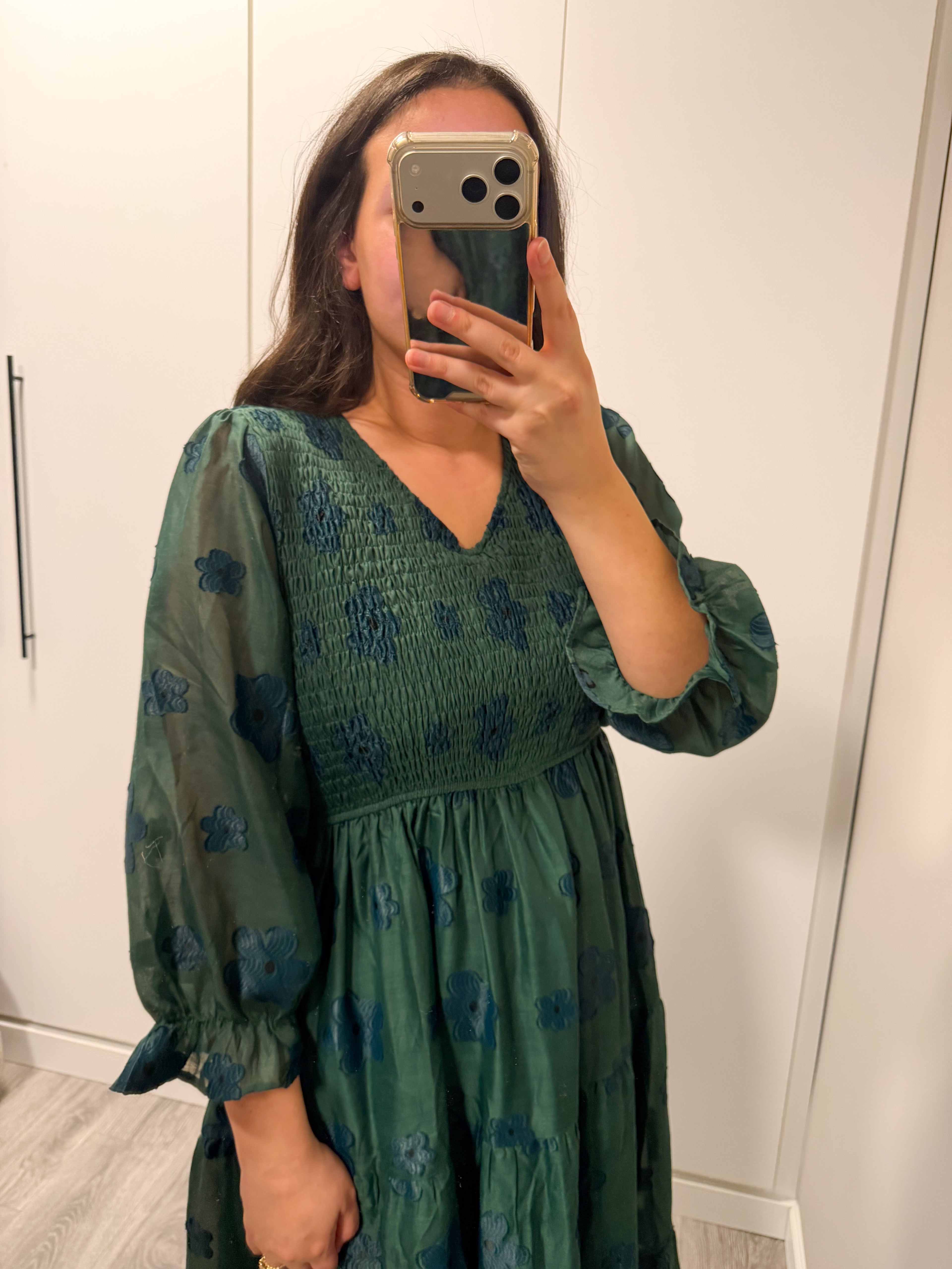 Everlyn Smocked Flower Maxi Dress - EXTRA LARGE