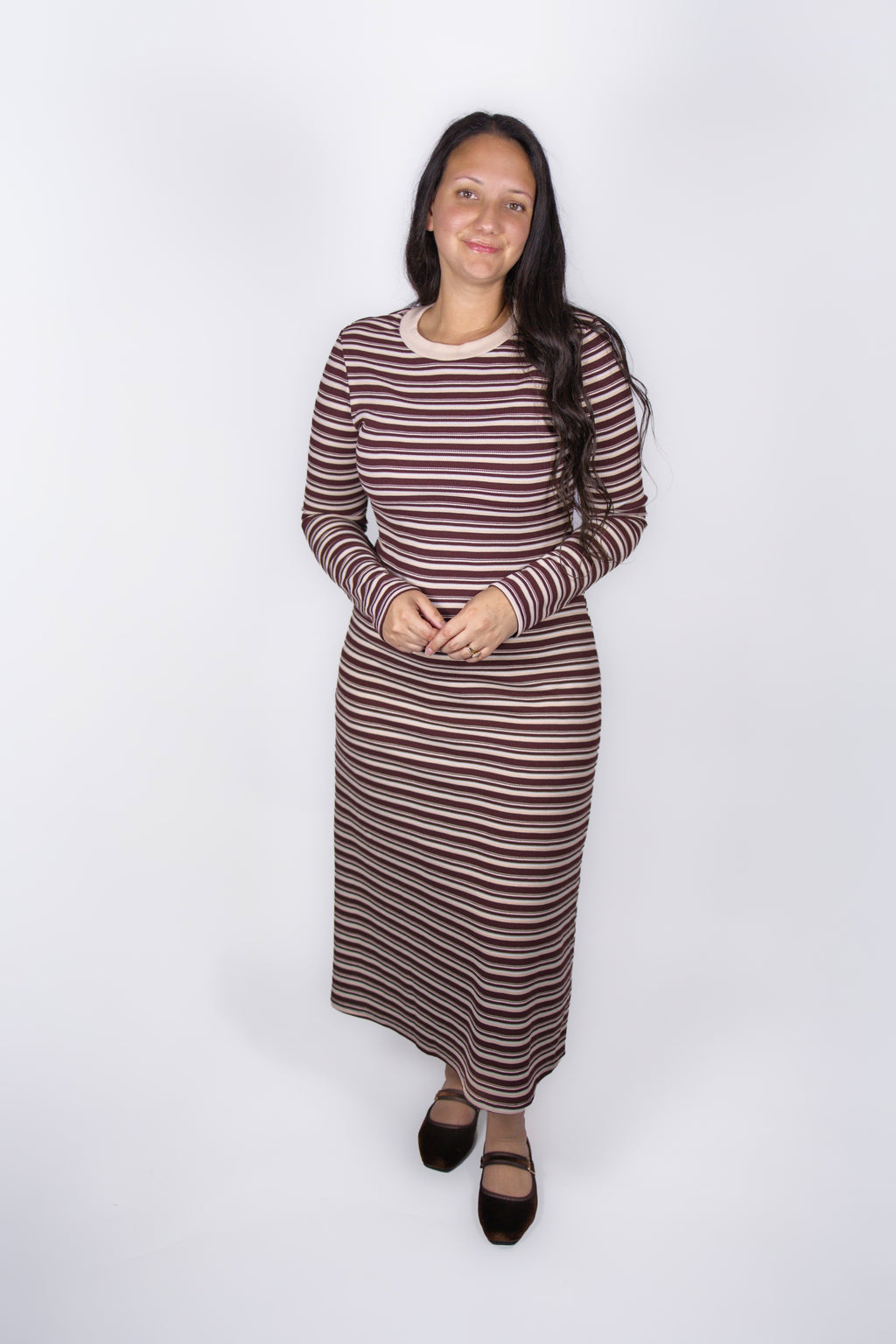 Meredith Striped Crewneck Dress