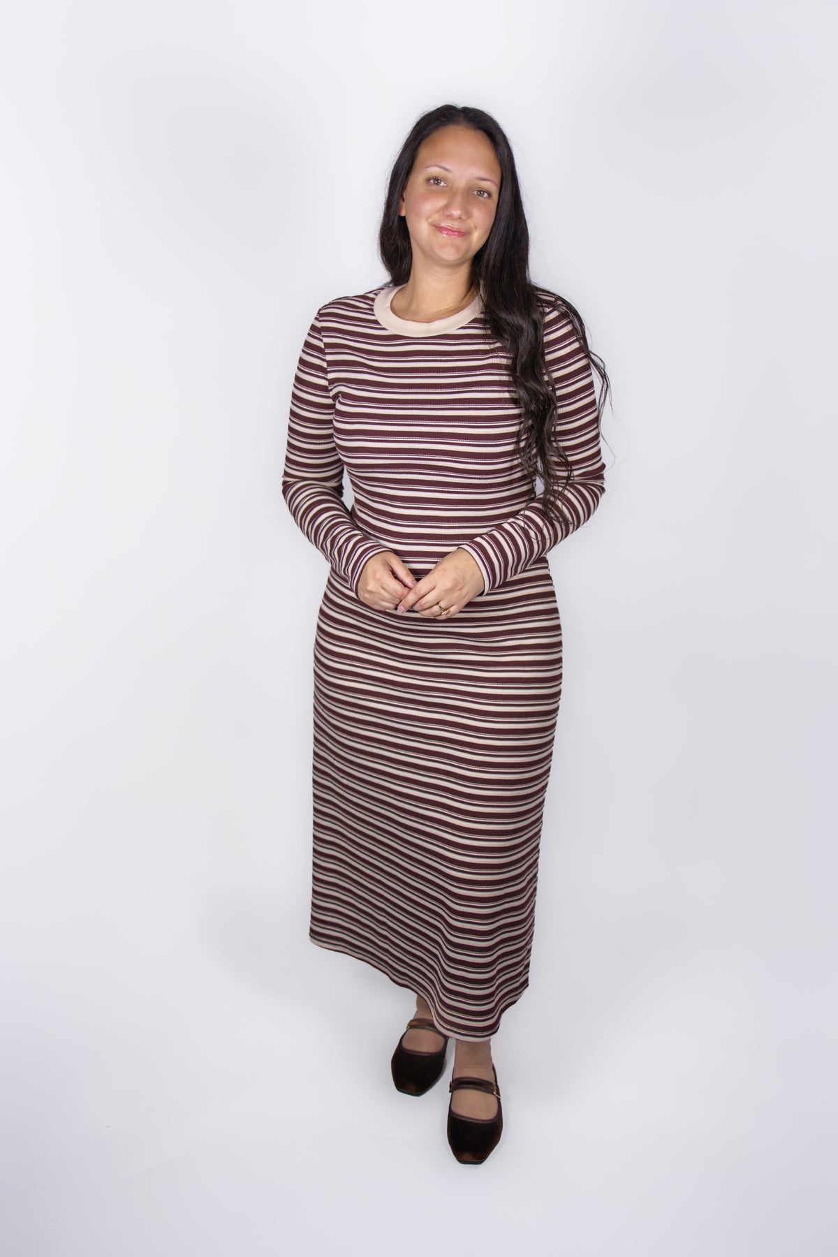 Meredith Striped Crewneck Dress