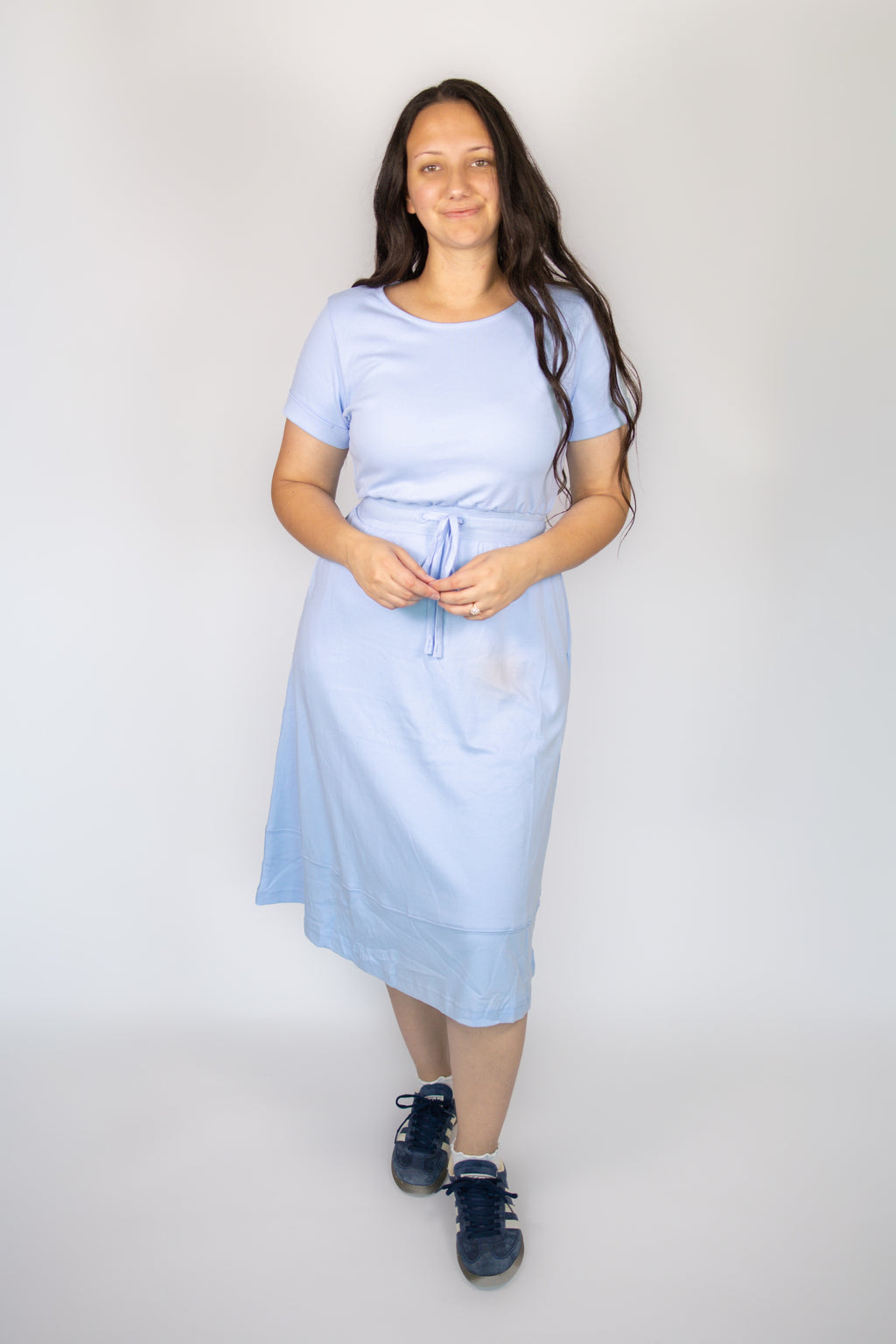 Mia Casual Midi Dress in Baby Blue