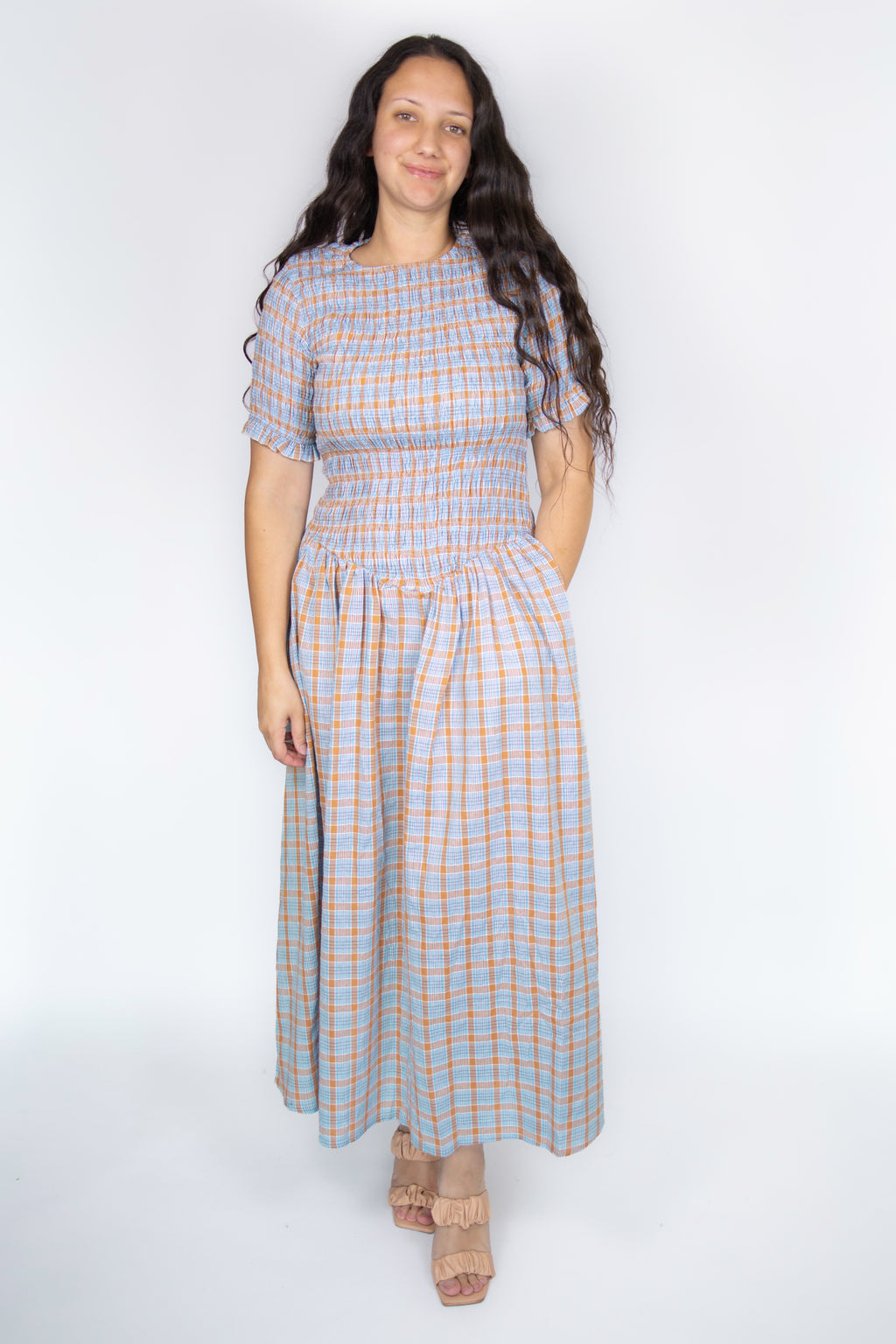Kenlie Plaid Smocked Dress