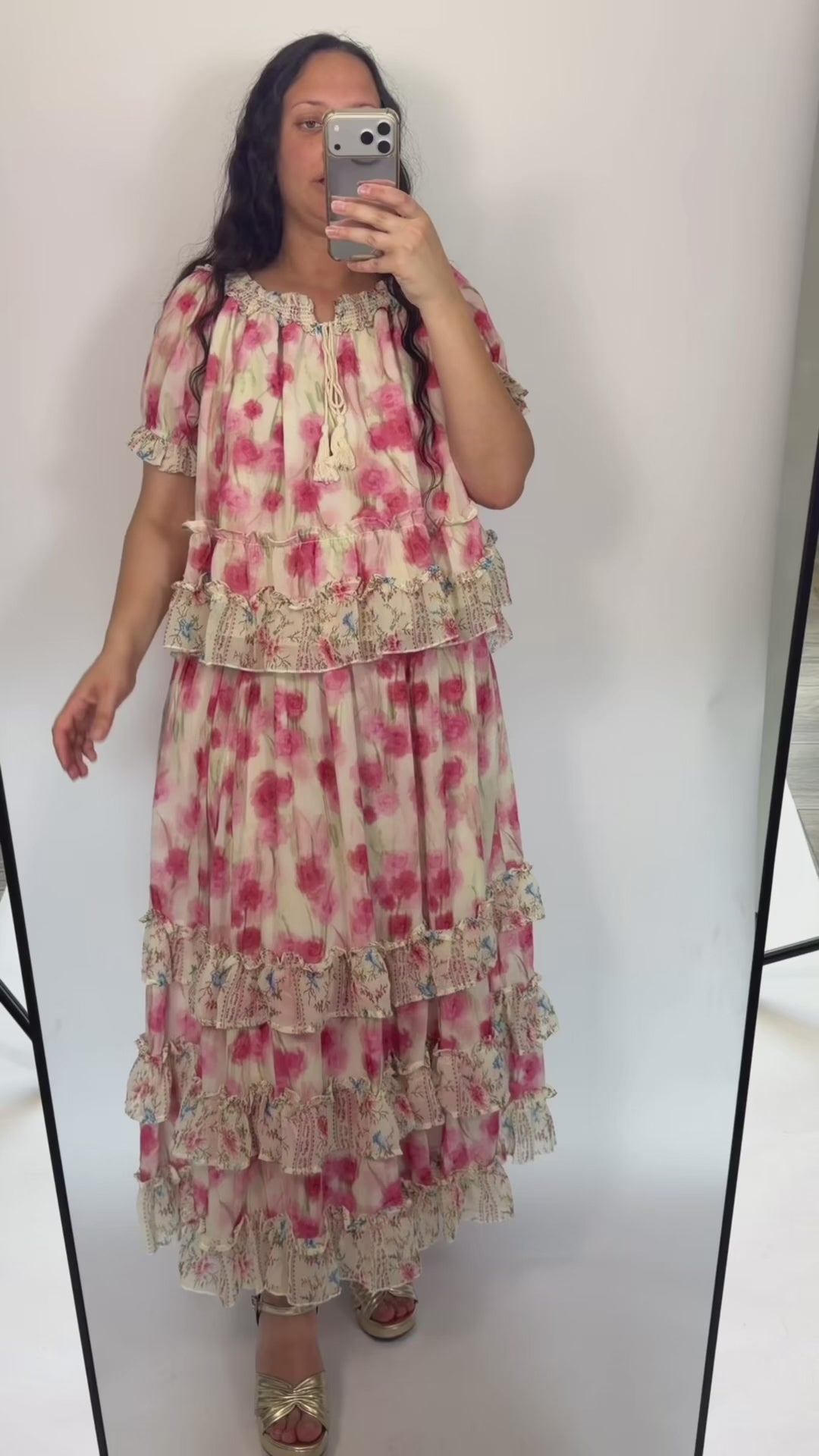 Giselle Pink Floral Maxi Set